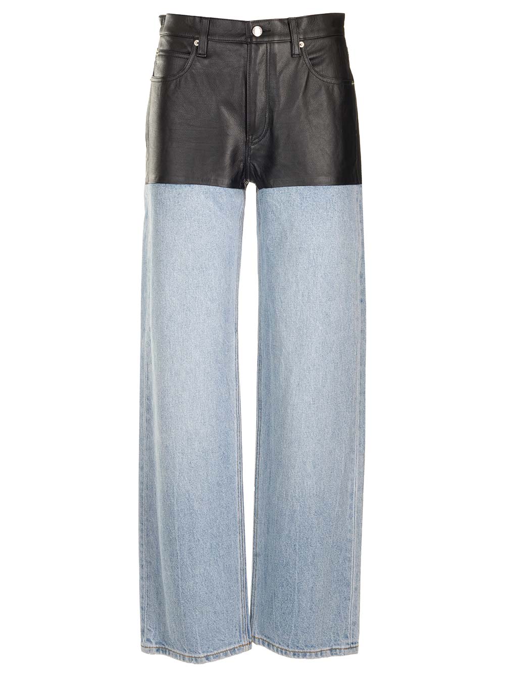 ALEXANDER WANG JEANS WITH LEATHER INSERTS