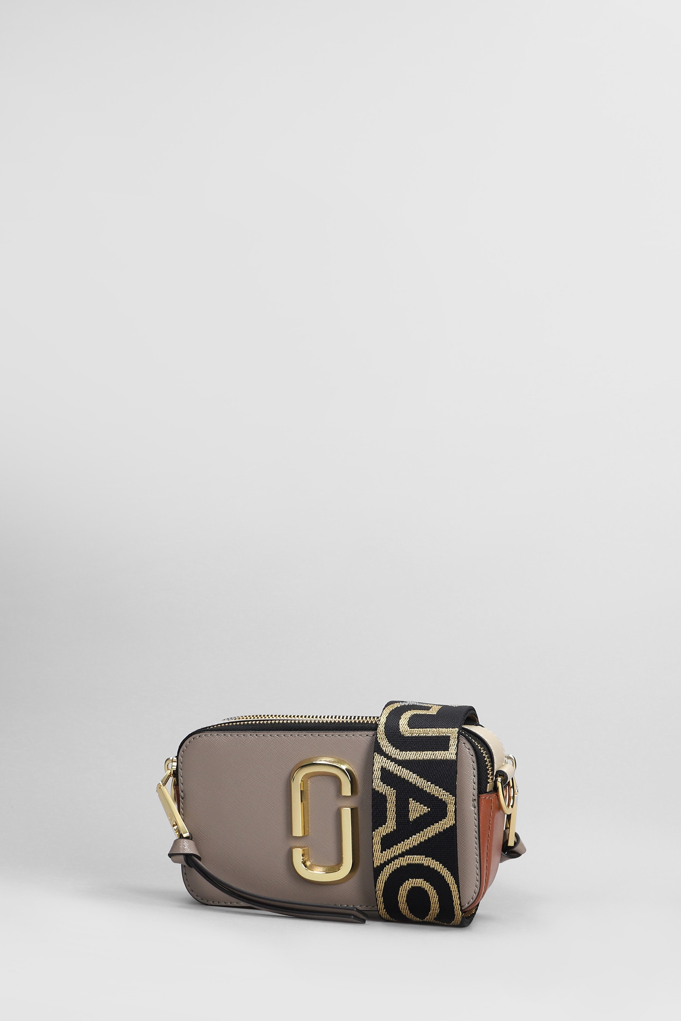 Shop Marc Jacobs The Snapshot Shoulder Bag In Taupe Leather