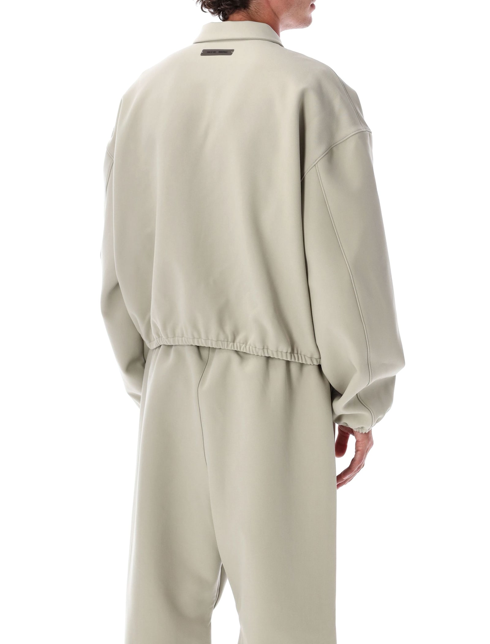Fear Of God Bonded Canvas Zip-up Jacket With Boxy Fit And Urban Aesthetic In Gray