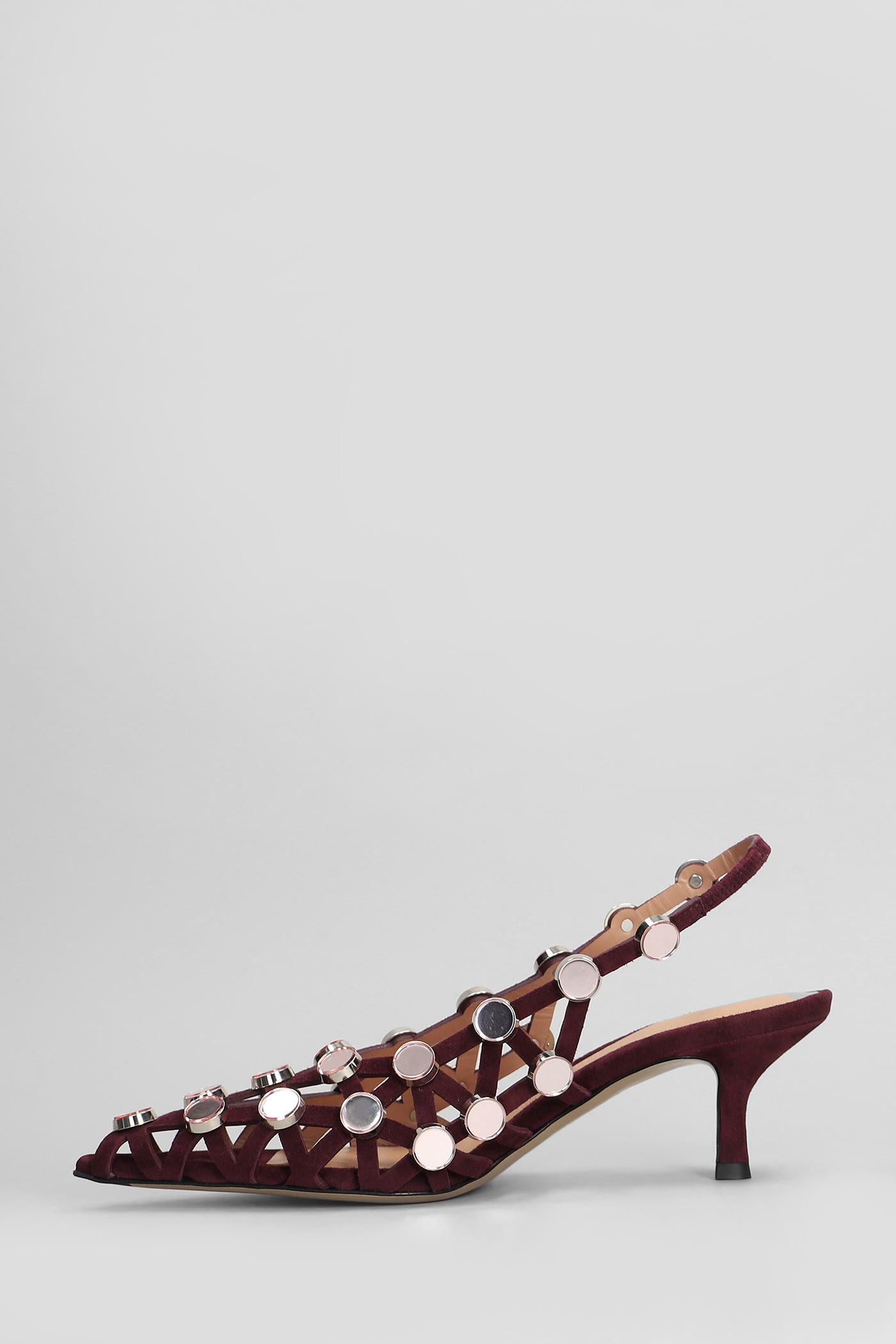Attico Grid Pumps Bordeaux In Burgundy