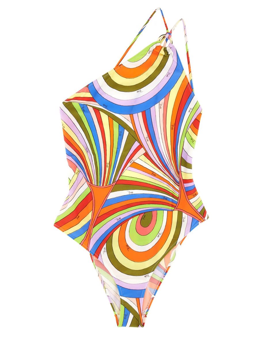 Shop Pucci Iris Print Inner Costume In Multicolour