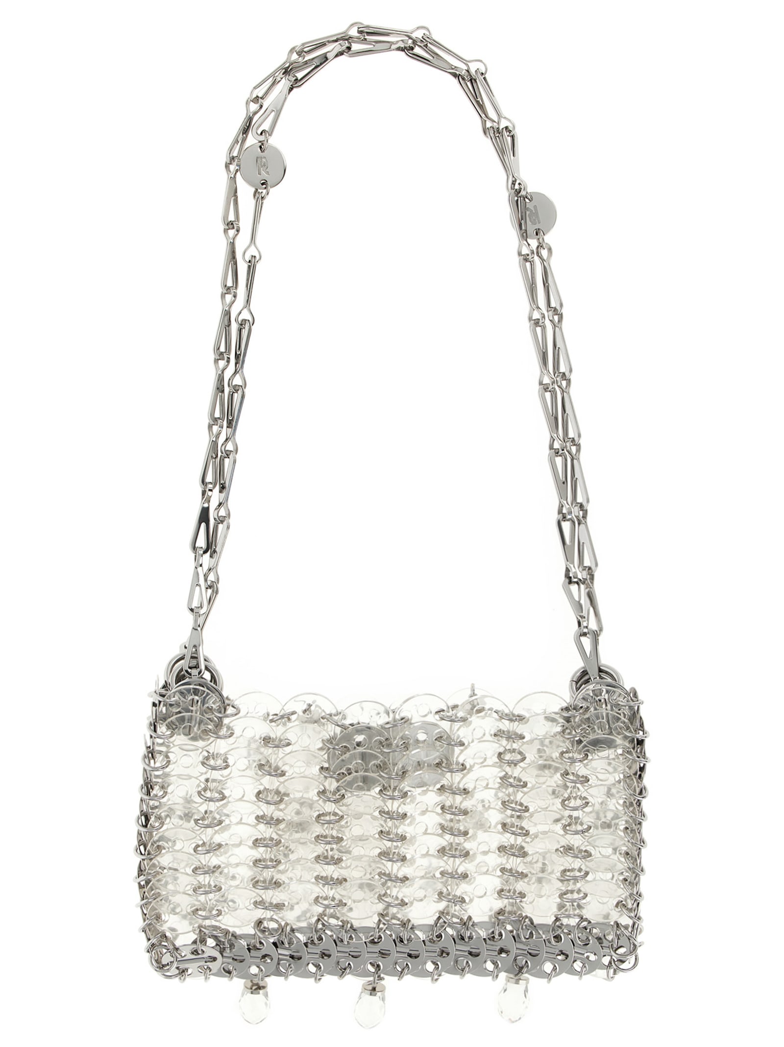 Rabanne 1969 Nano Crystal Resin Shoulder Bag In Silver