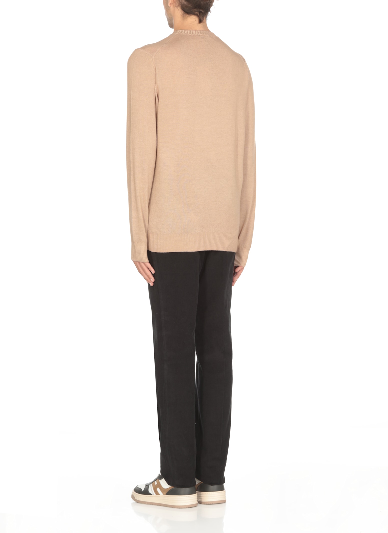 Fay Virgin Wool Sweater In Beige