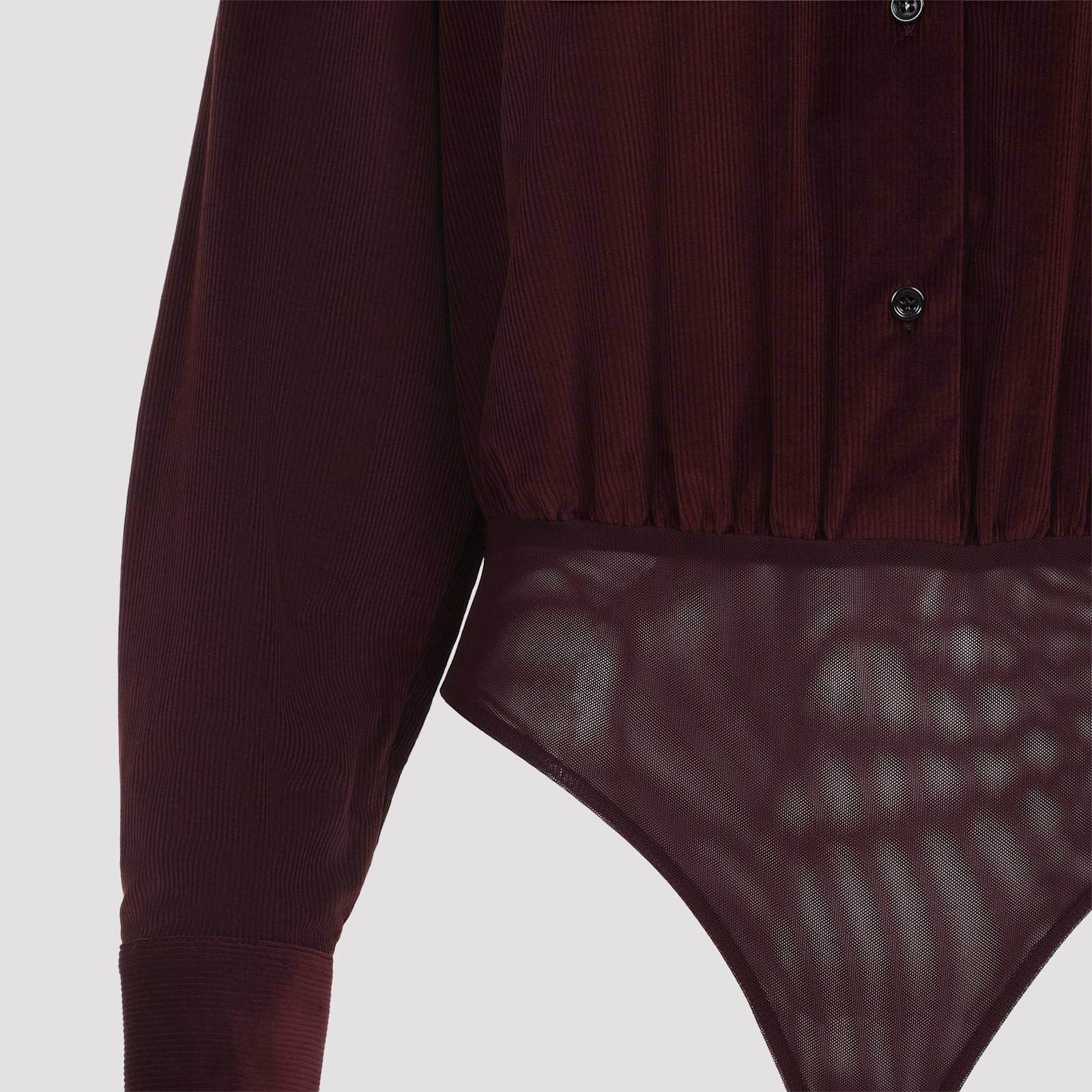 Max Mara Long Sleeve Collared Sheer Bottom Shirt In Black
