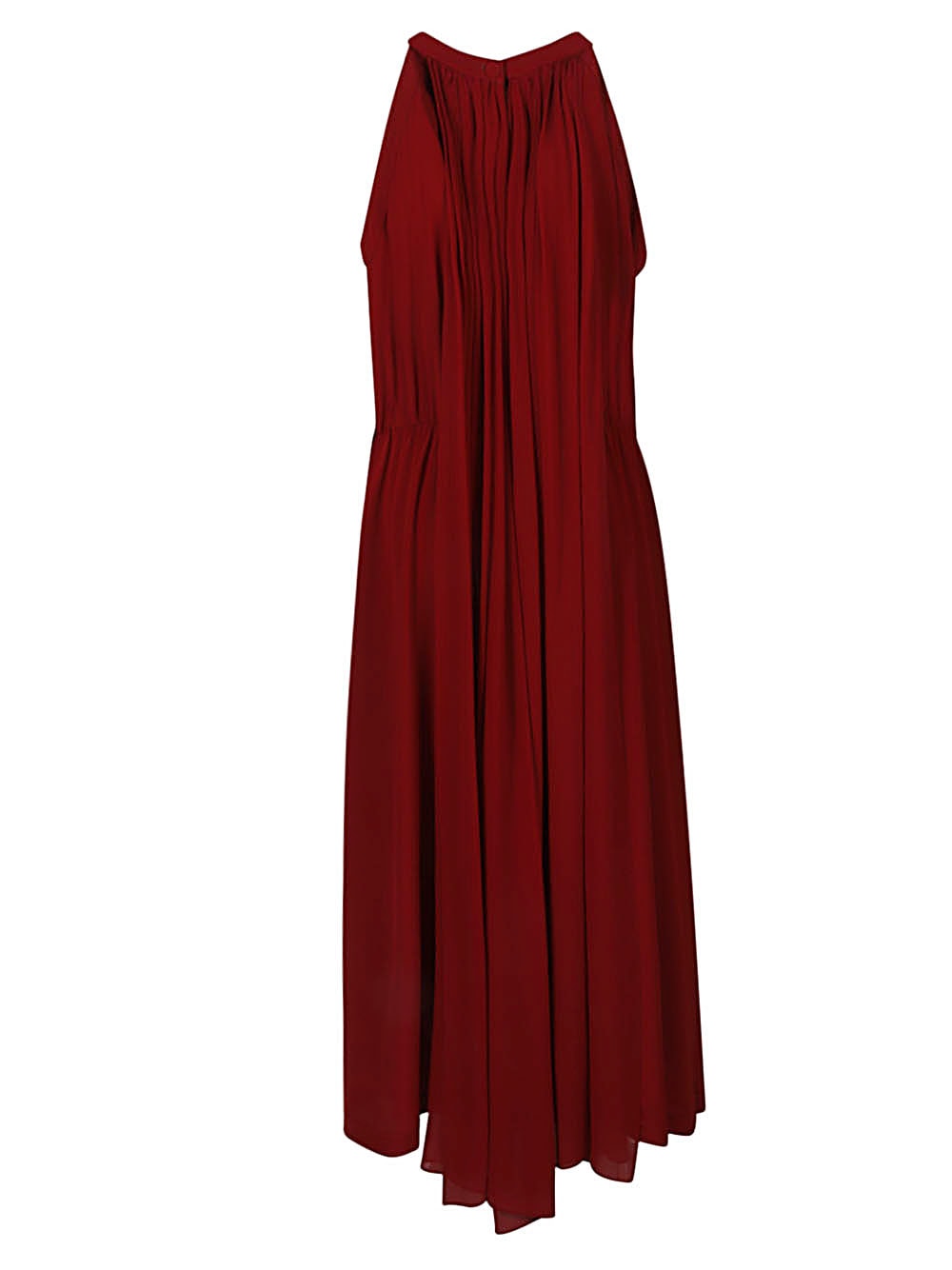 Crida Milano Silk Midi Dress In Red