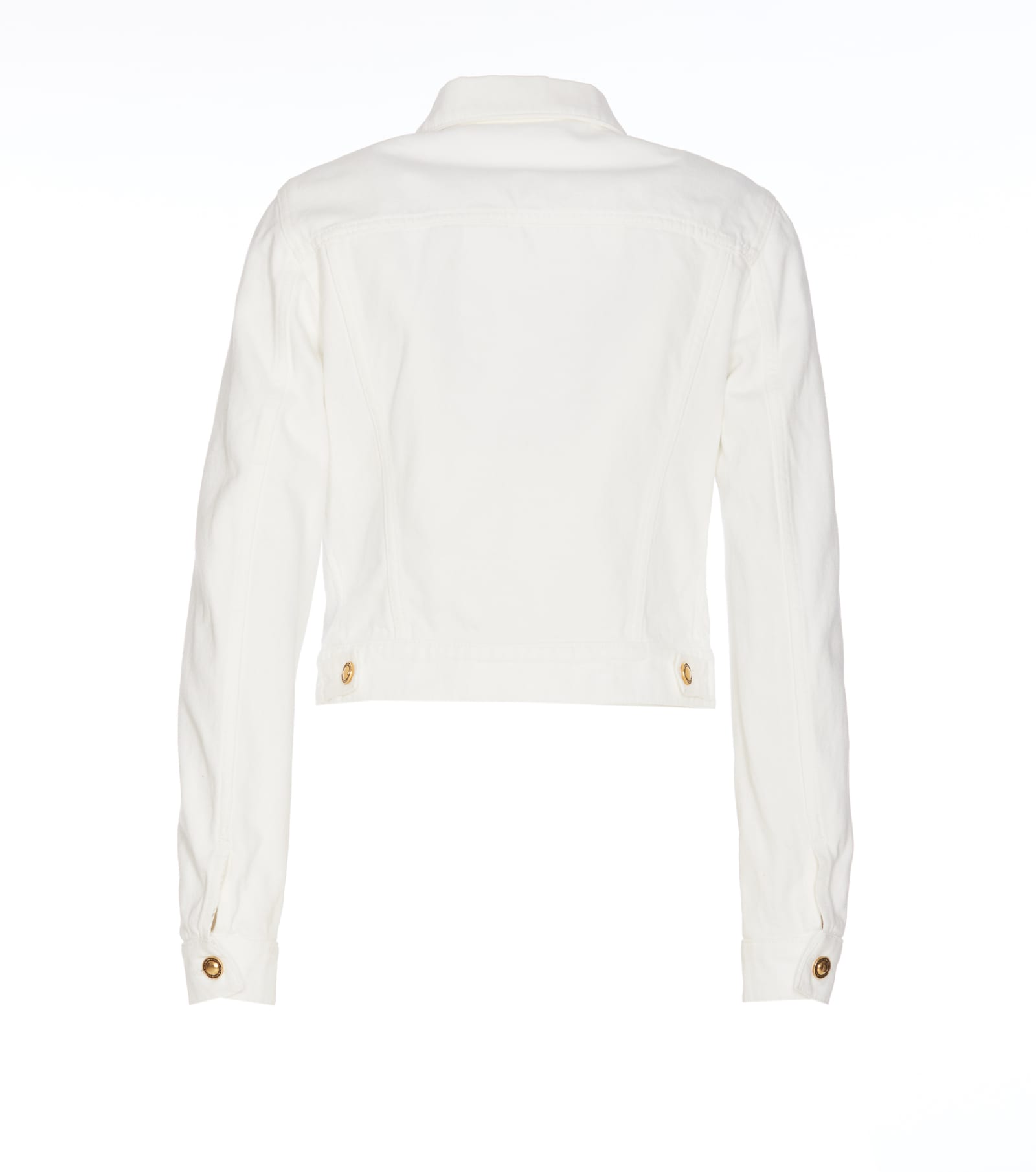 Shop Palm Angels Denim Jacket In White