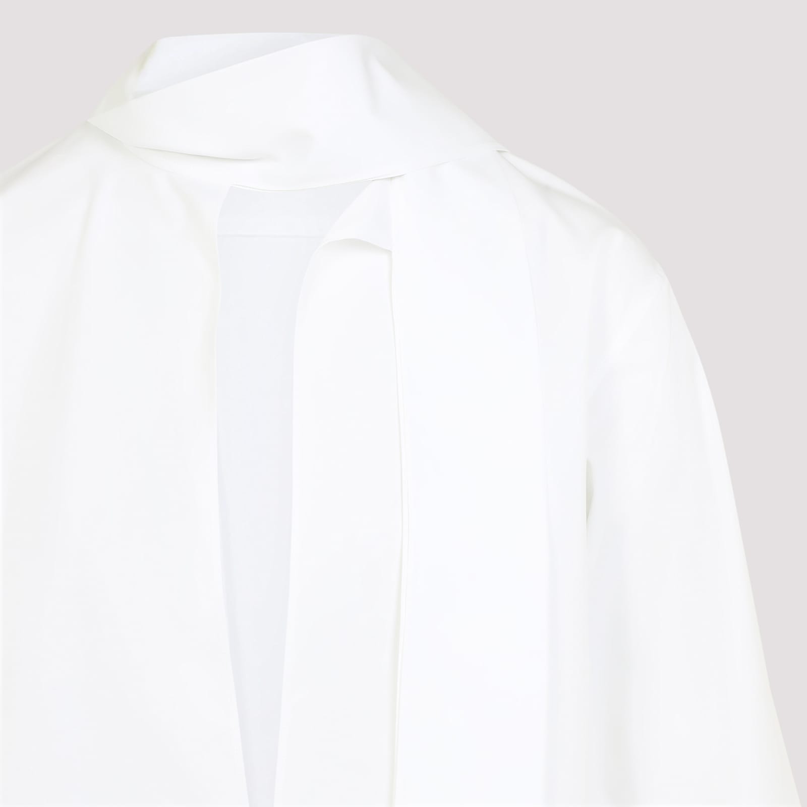 Alaïa Elegant Cotton Scarf Blouse For Women In Blanc