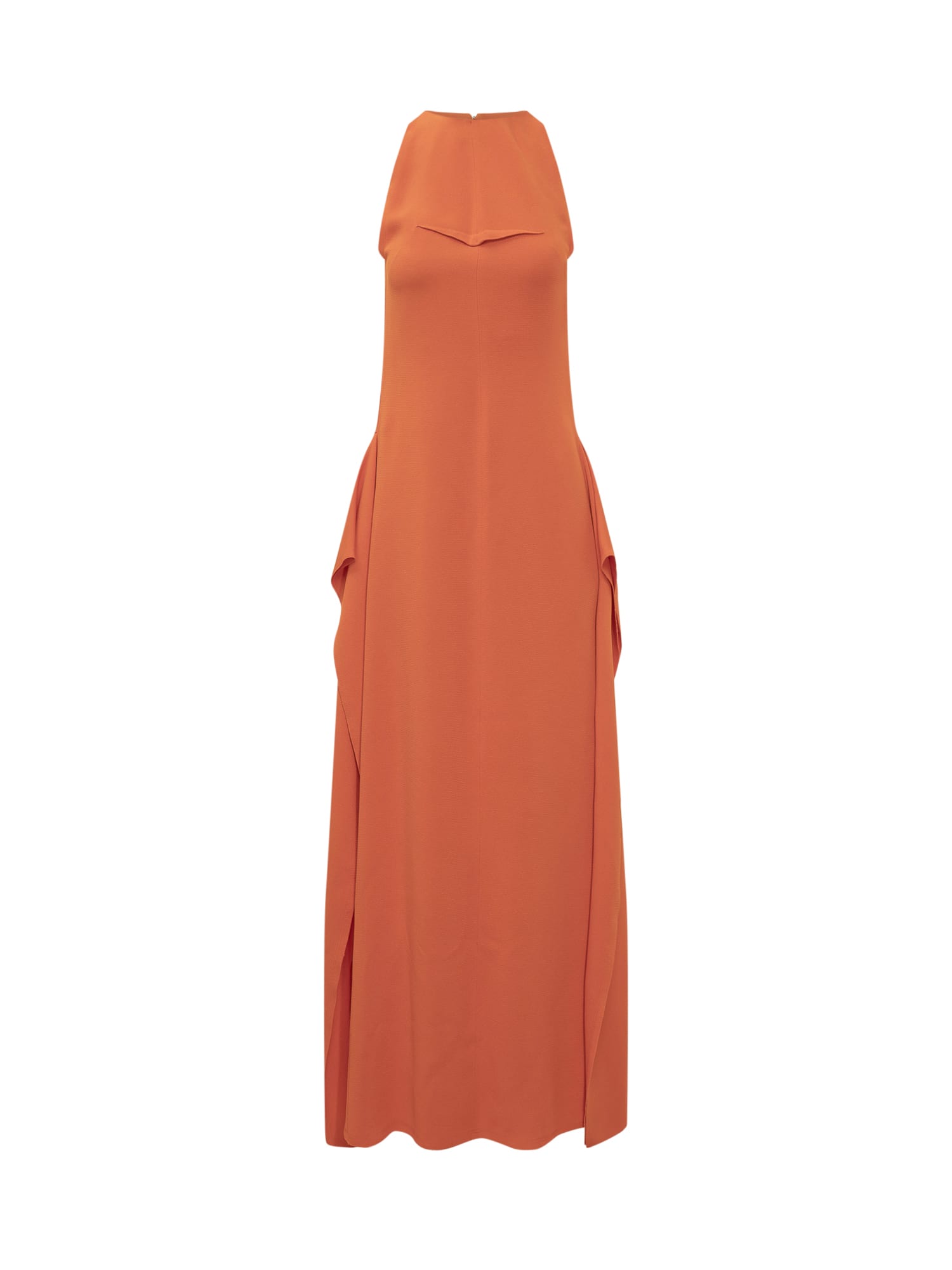 Shop Lanvin Long Dress In Bright Orange