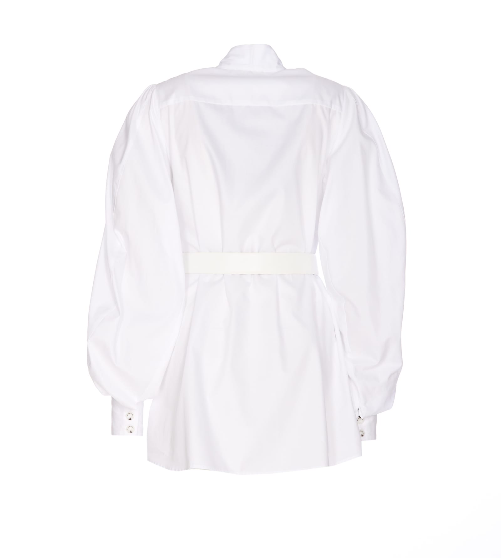 Shop Elisabetta Franchi Shirt Dress In White