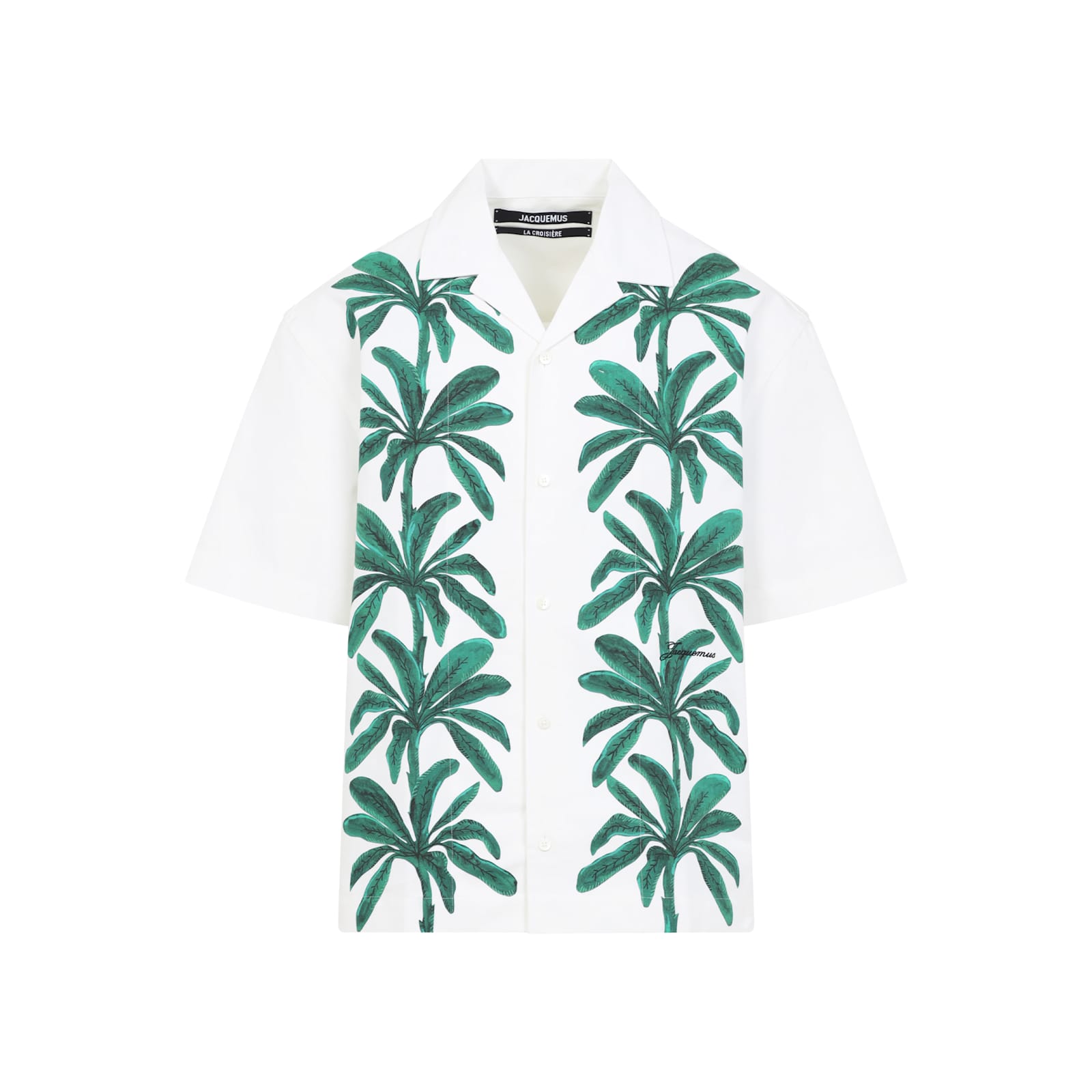 Jacquemus La Chemise Shirt In Bz Print Painted Palmtrees W