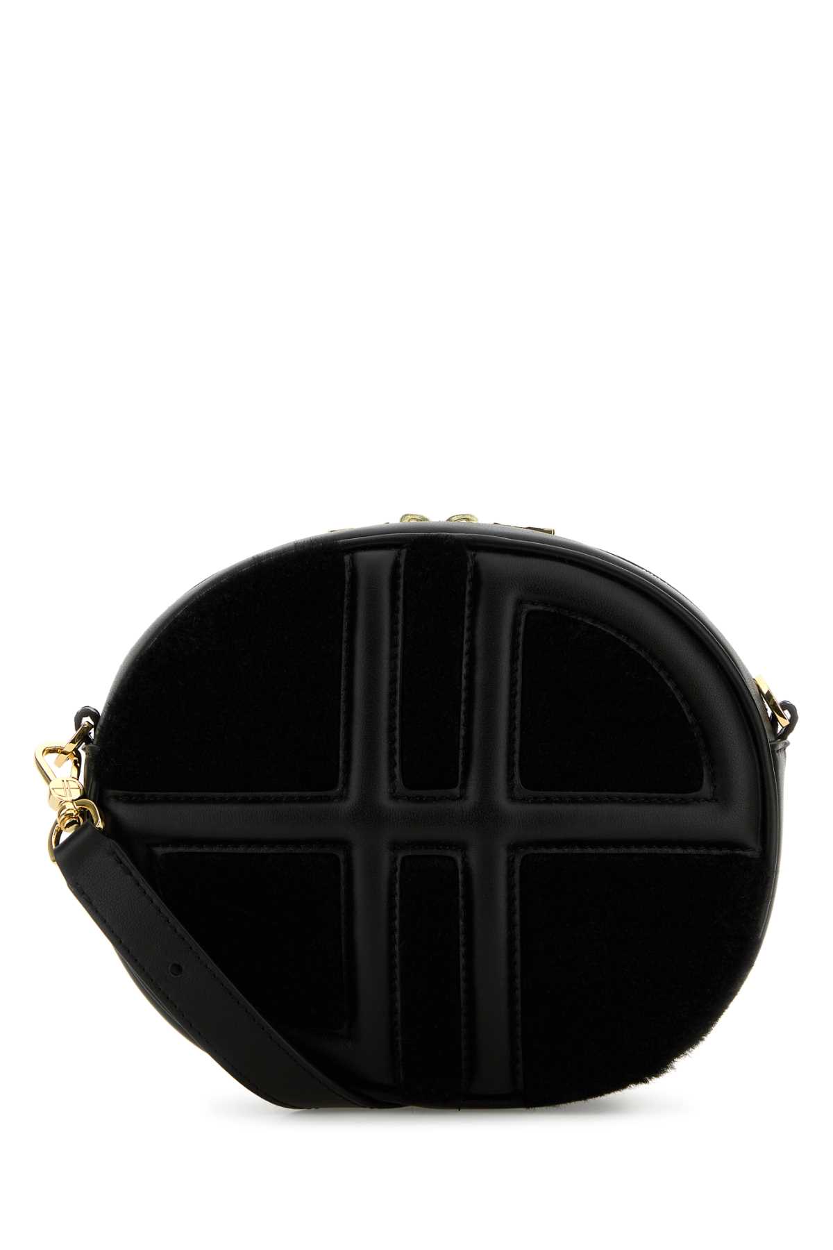 PATOU BLACK LEATHER LE JP SHOULDER BAG
