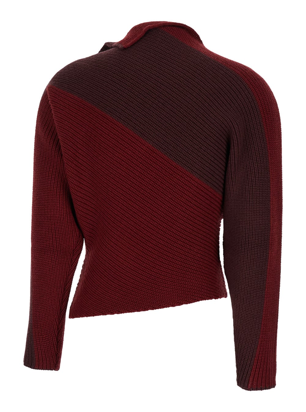 Shop Philosophy Di Lorenzo Serafini Red Stripe Sweater With Buttons In Wool Blend Woman In Bordeaux/rubino