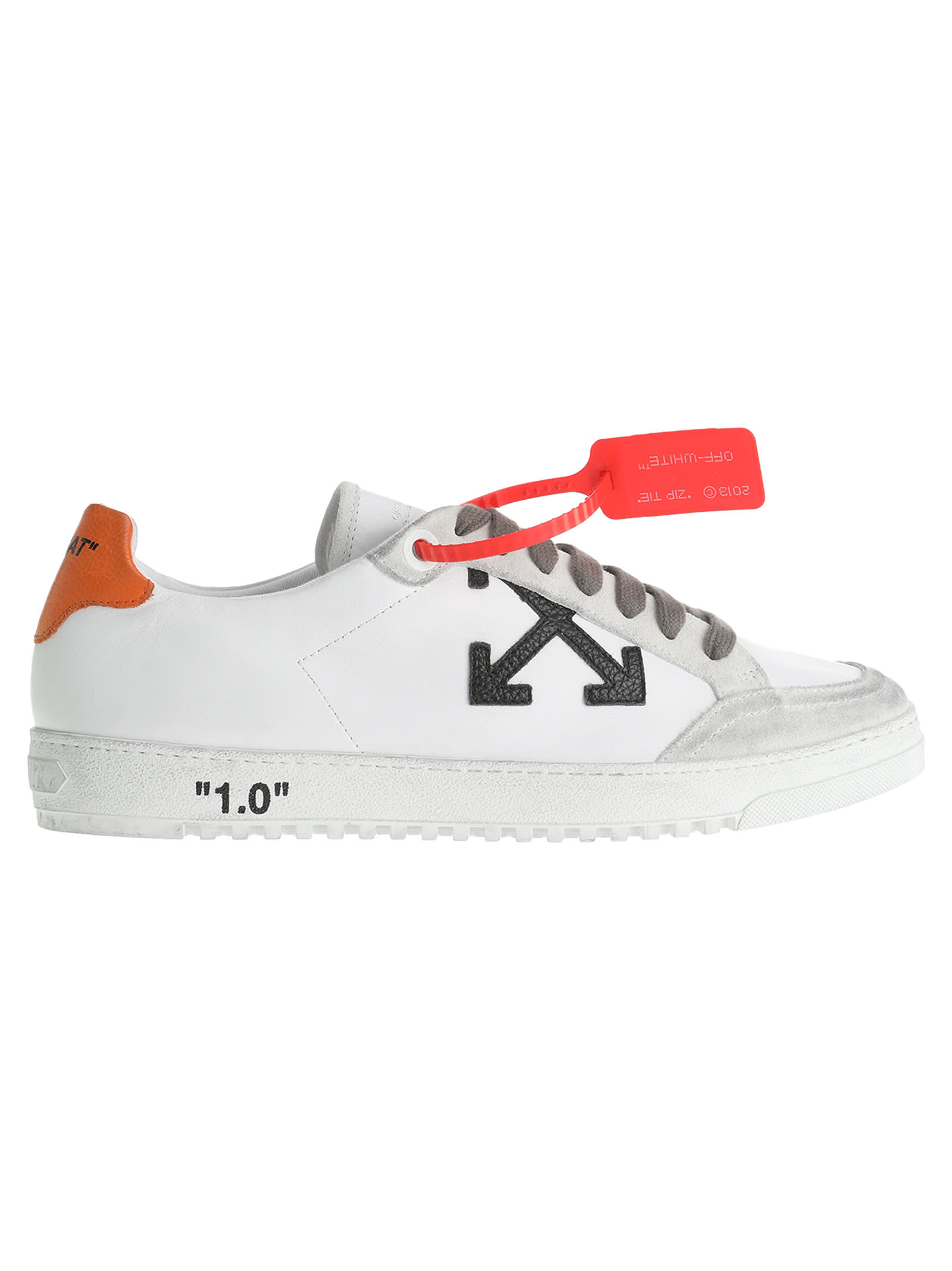 Off-white Off White 2.0 Low-top Sneakers In White + Orange Back 