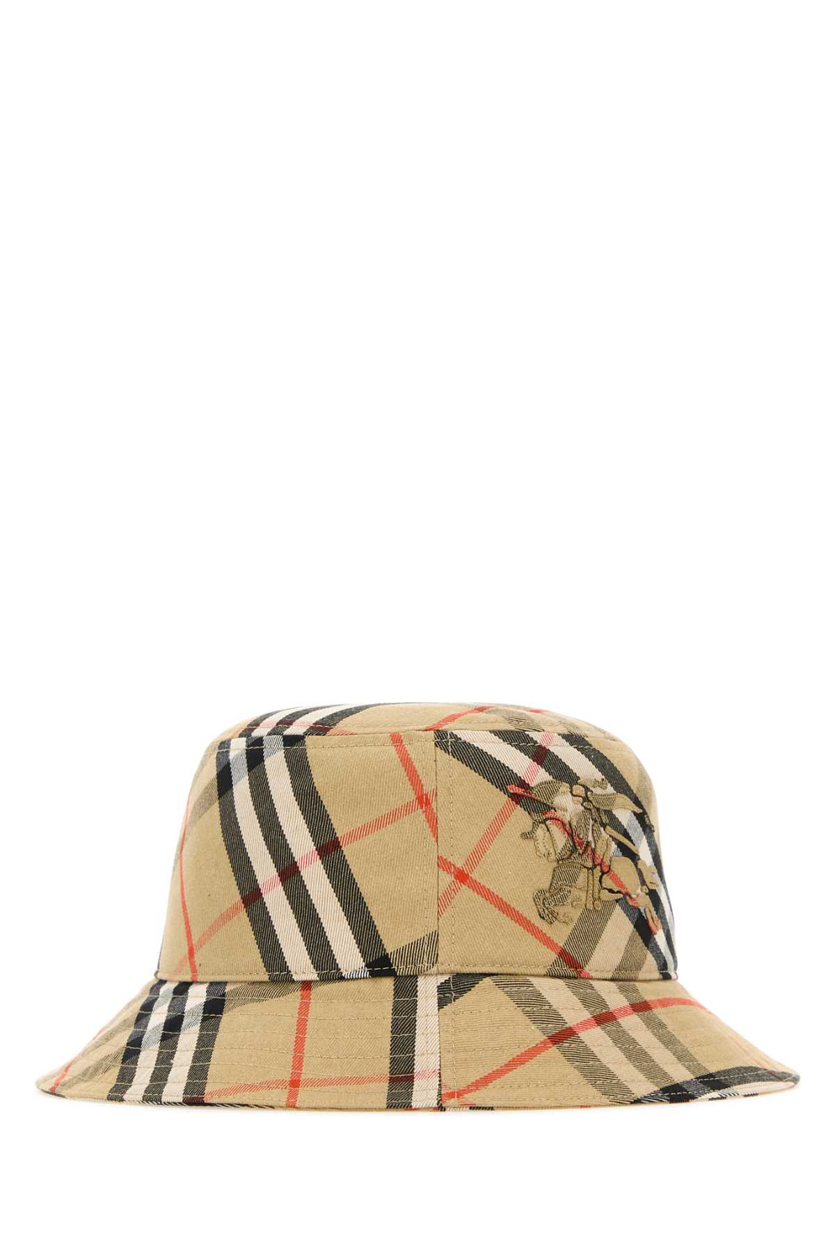 Shop Burberry Printed Polyester Blend Bucket Hat In Sand