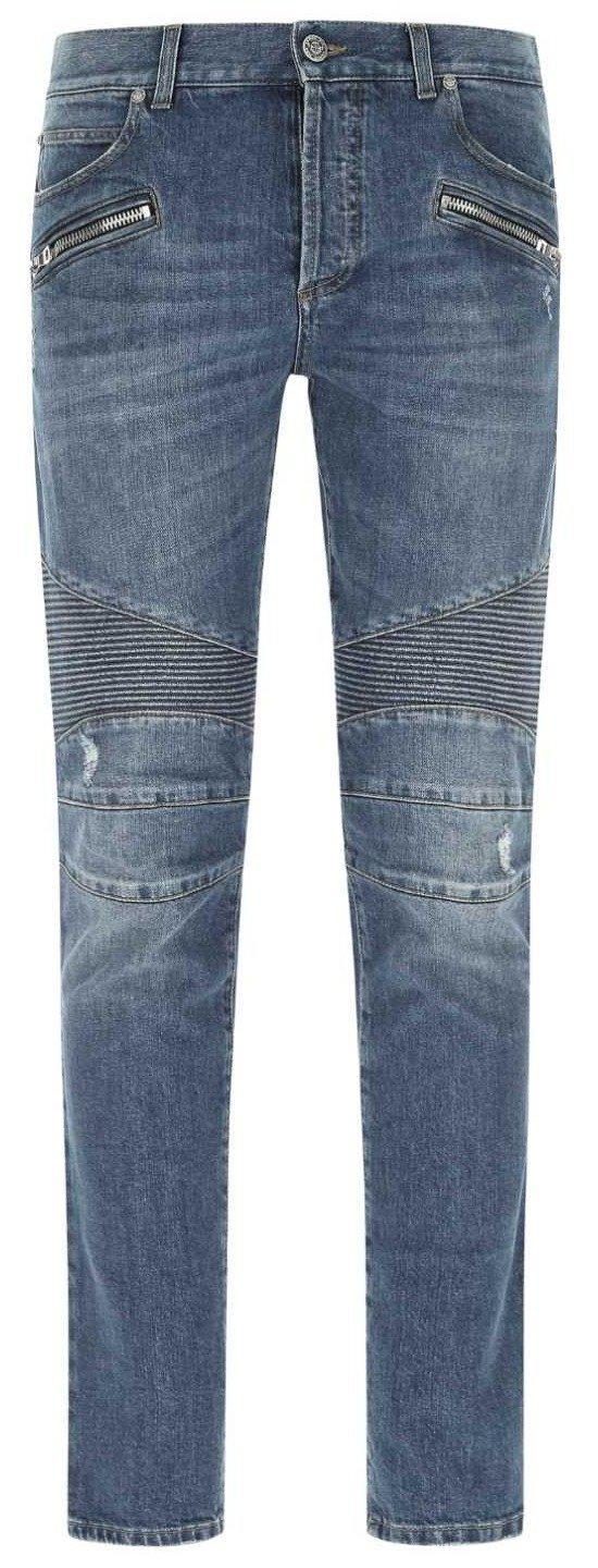 Balmain Distressed Slim Cut Jeans