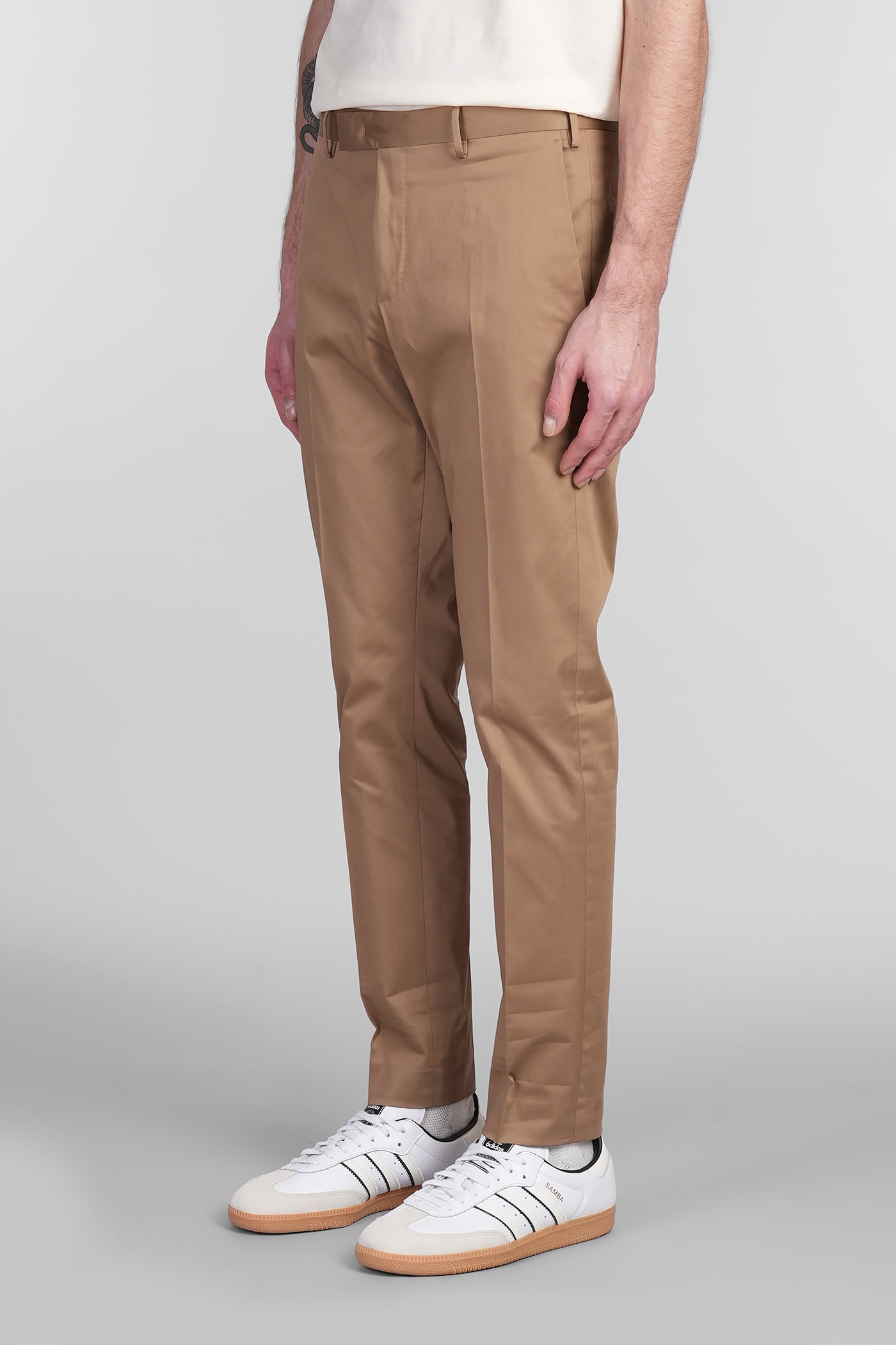 Pt Torino Nu68 Pants In Camel Cotton In Camel