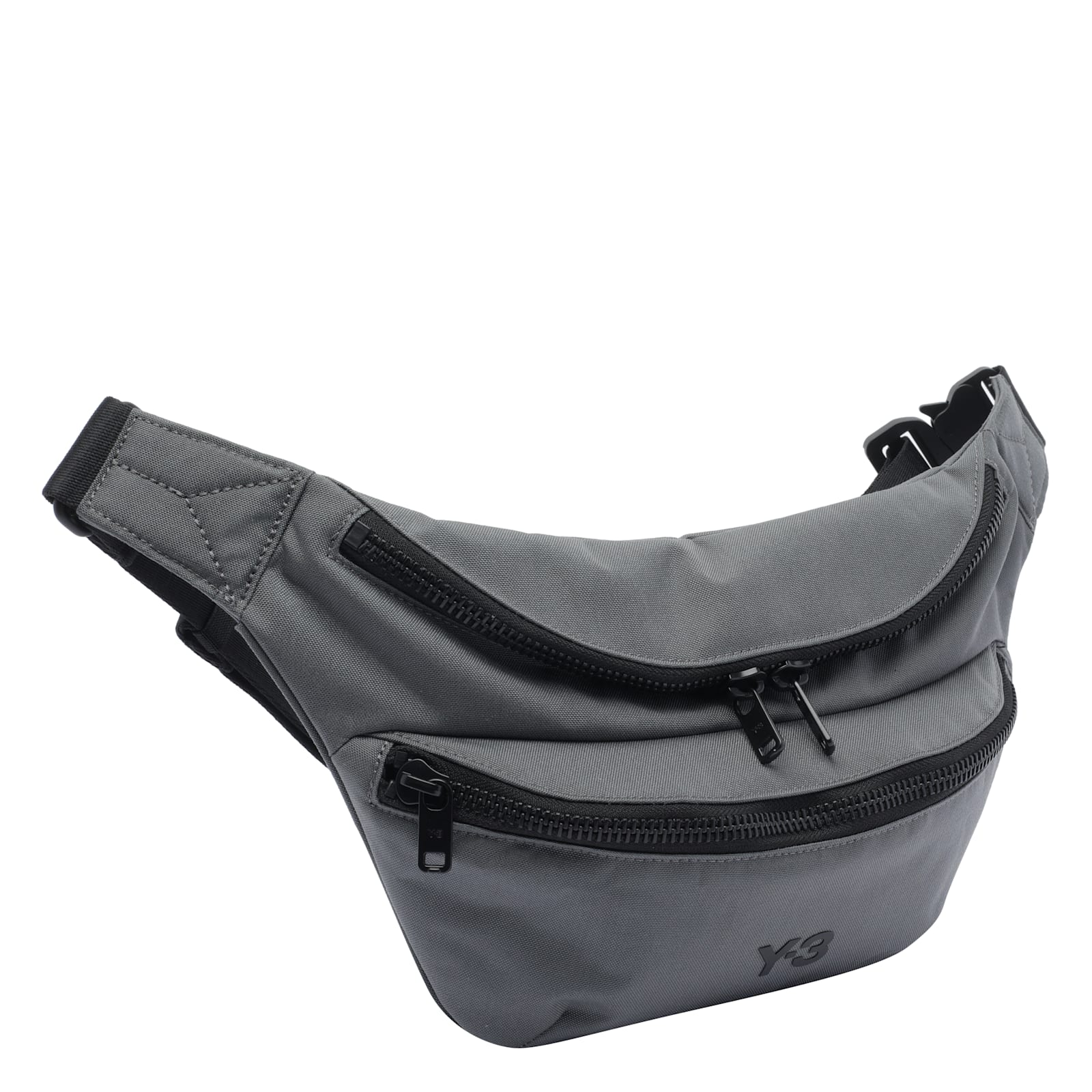 Y-3 Belt Bag With Adjustable Strap And Front Zip Pocket In Gray