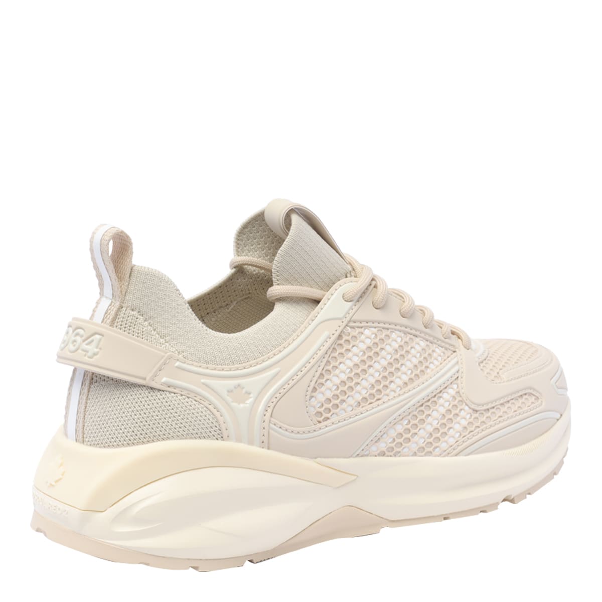 Shop Dsquared2 Mesh Lace-up Sneakers In Beige