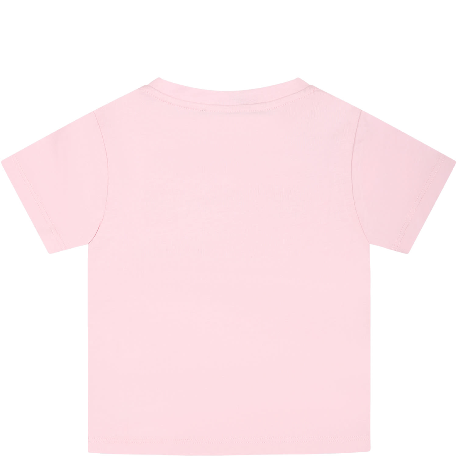 Shop Balmain Pink T-shirt For Baby Girl With Logo