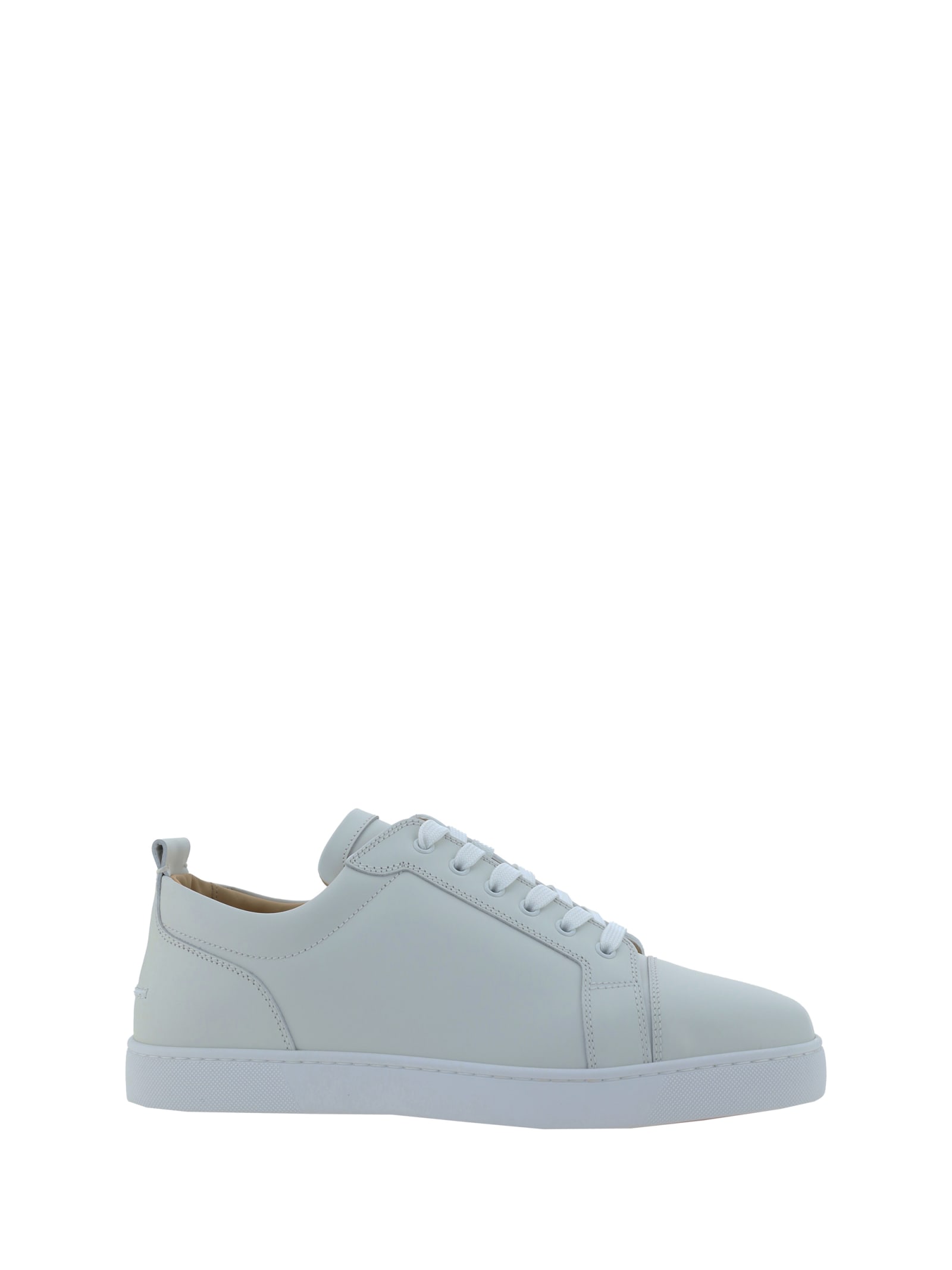 Christian Louboutin Louis Junior Flat Calf Ds Sneakers In White