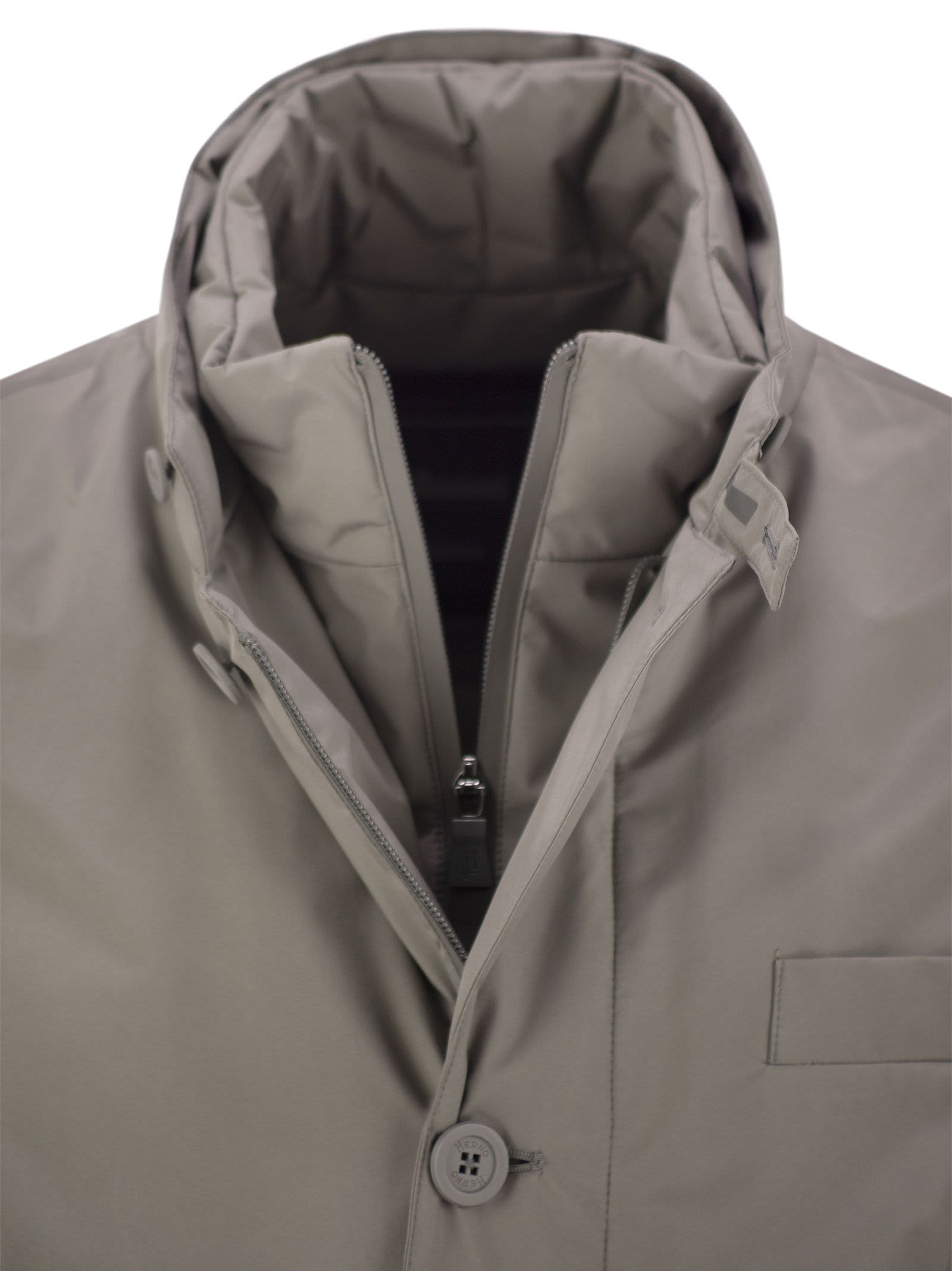 Herno 2-layer Goretex Laminar Blazer In Turtledove