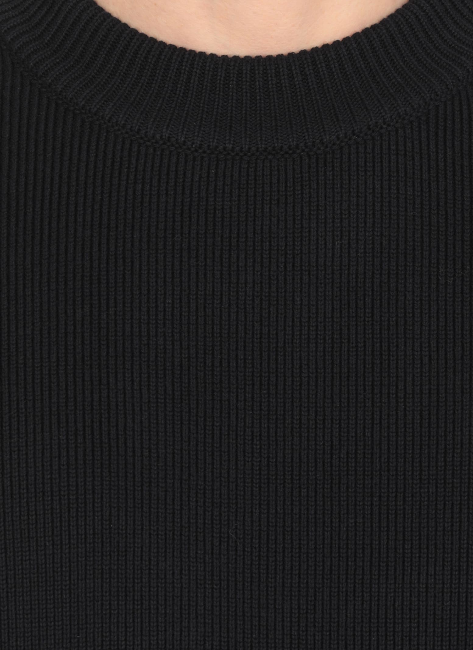 Golden Goose Ribbed Texture Crewneck Sweater In Blue