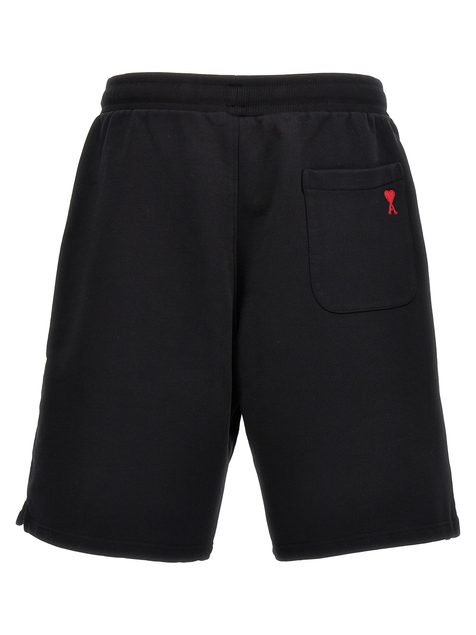 Shop Ami Alexandre Mattiussi Ami De Coeur Bermuda Shorts In Black