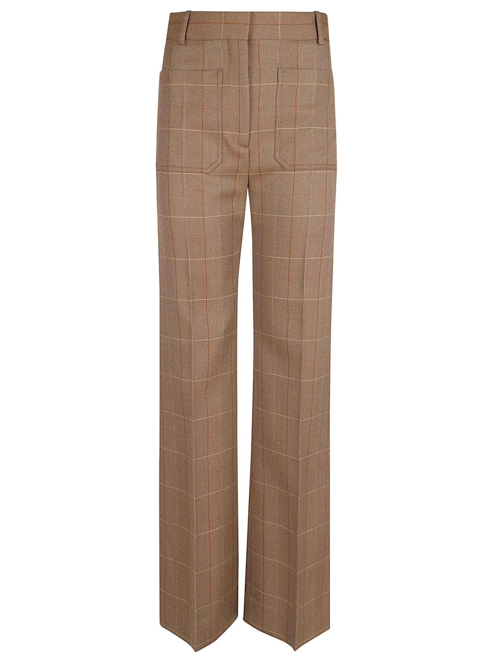 Shop Victoria Beckham Alina Trouser In Camel Multi