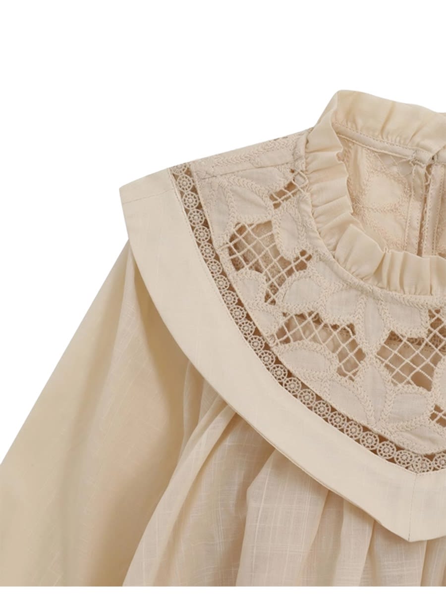 Zimmermann Lucky Kids Broderie Blouse In Neutral