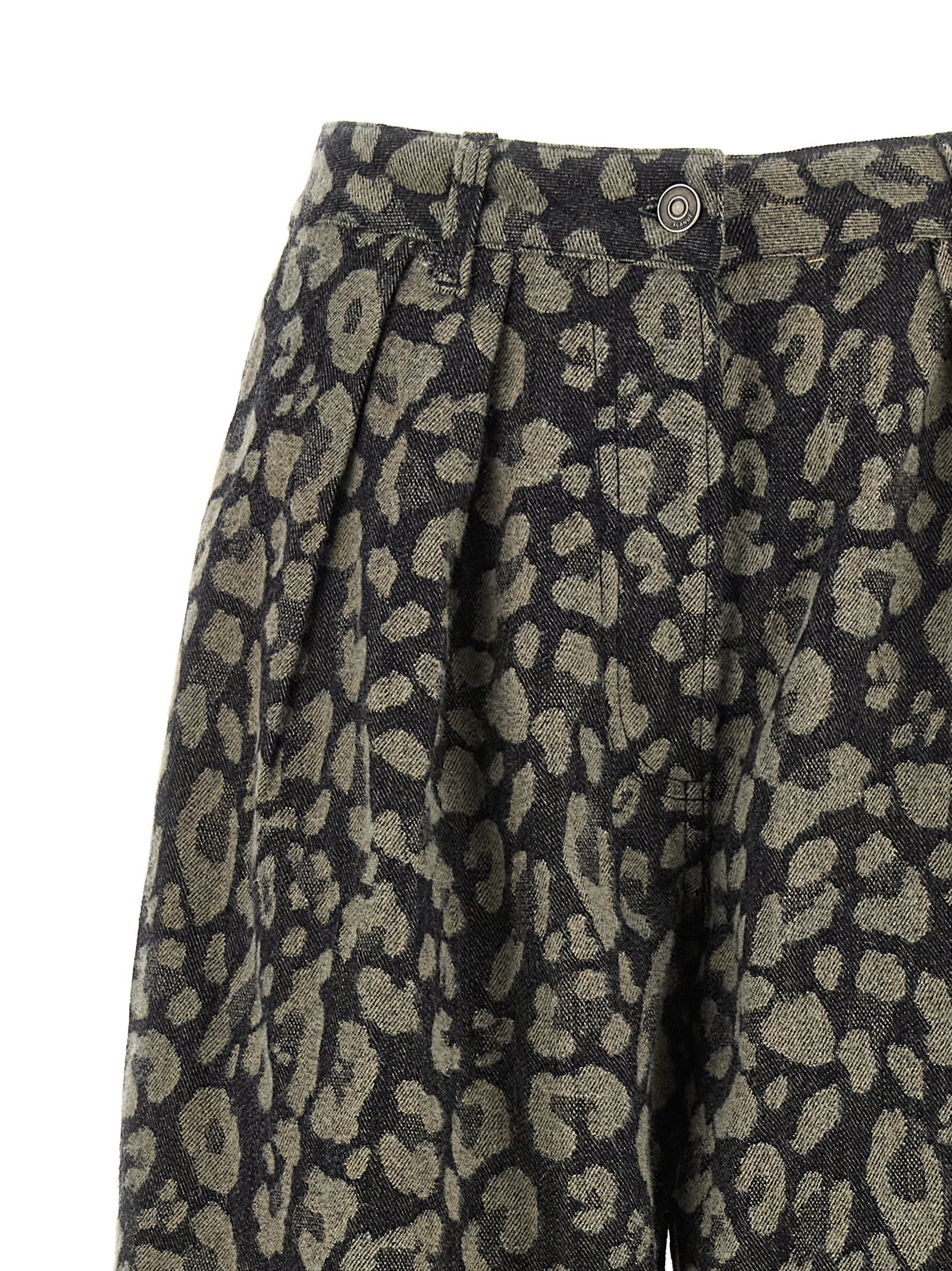 Alanui Seattle Pleated Leopard-print Jeans In Animal Print