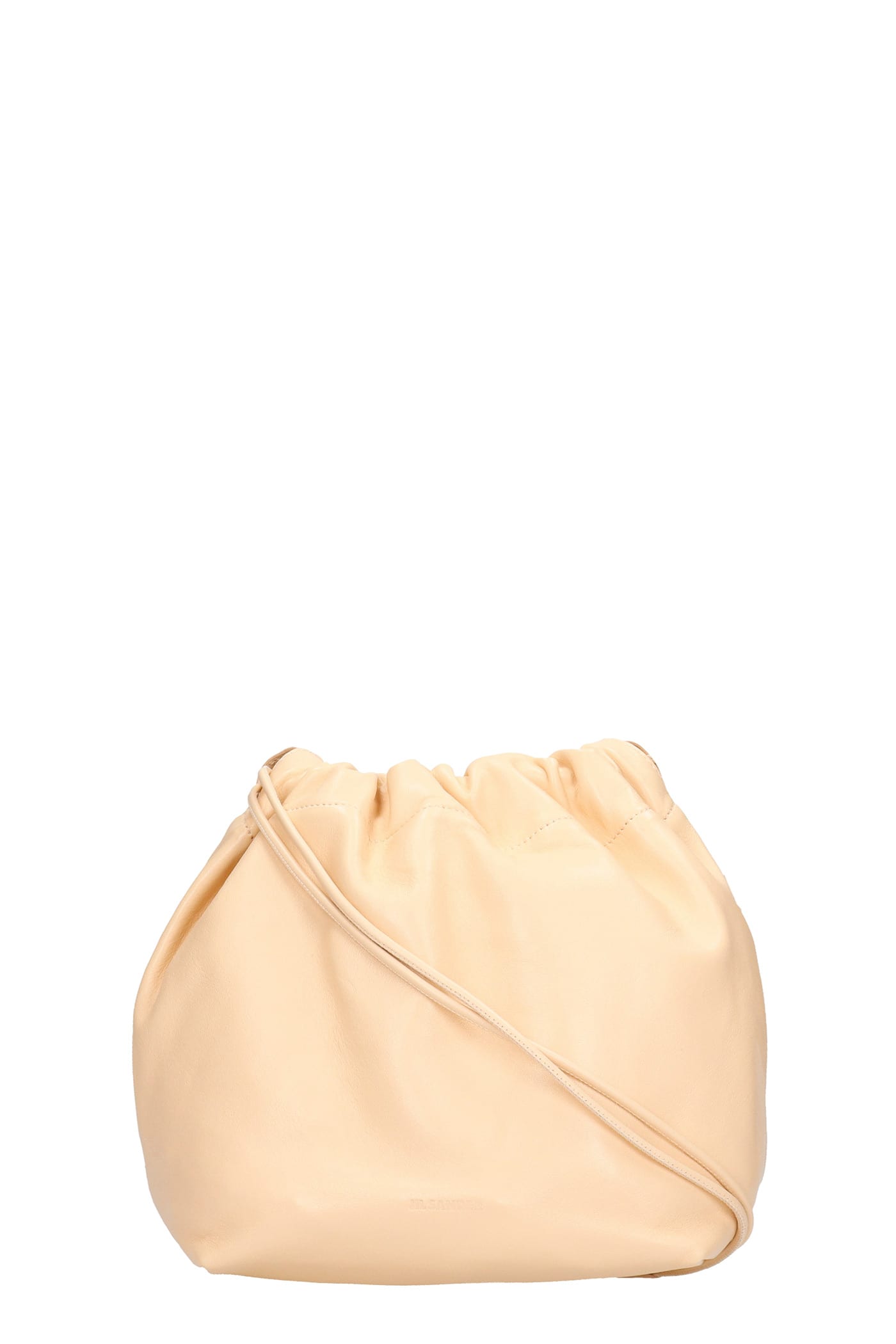 Jil Sander Drawstring Shoulder Bag In Rose-pink Leather