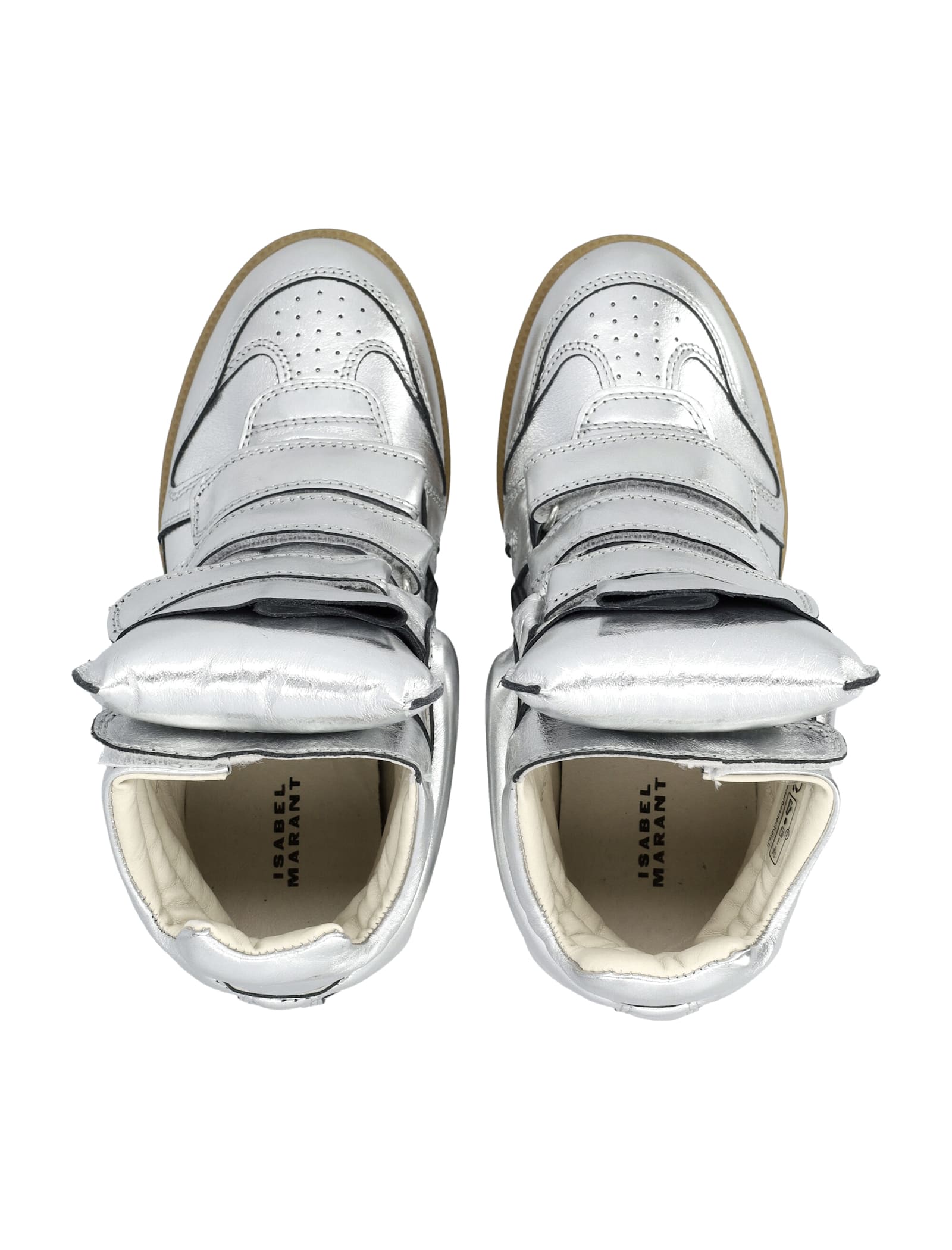 Isabel Marant Bekett Metallic Silver Sneakers In Multi