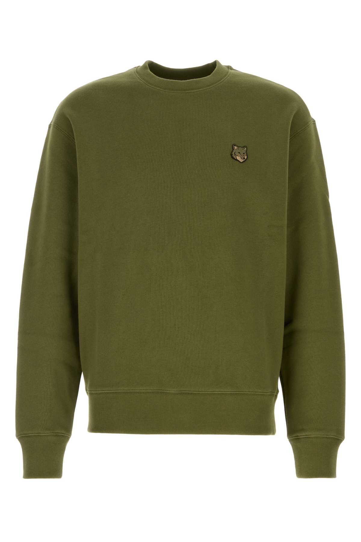 Shop Maison Kitsuné Army Green Cotton Sweatshirt In Militarygreen