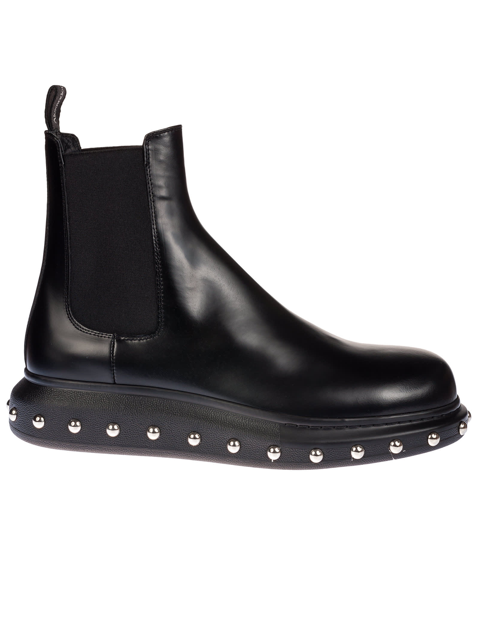 black silver studded ankle boots