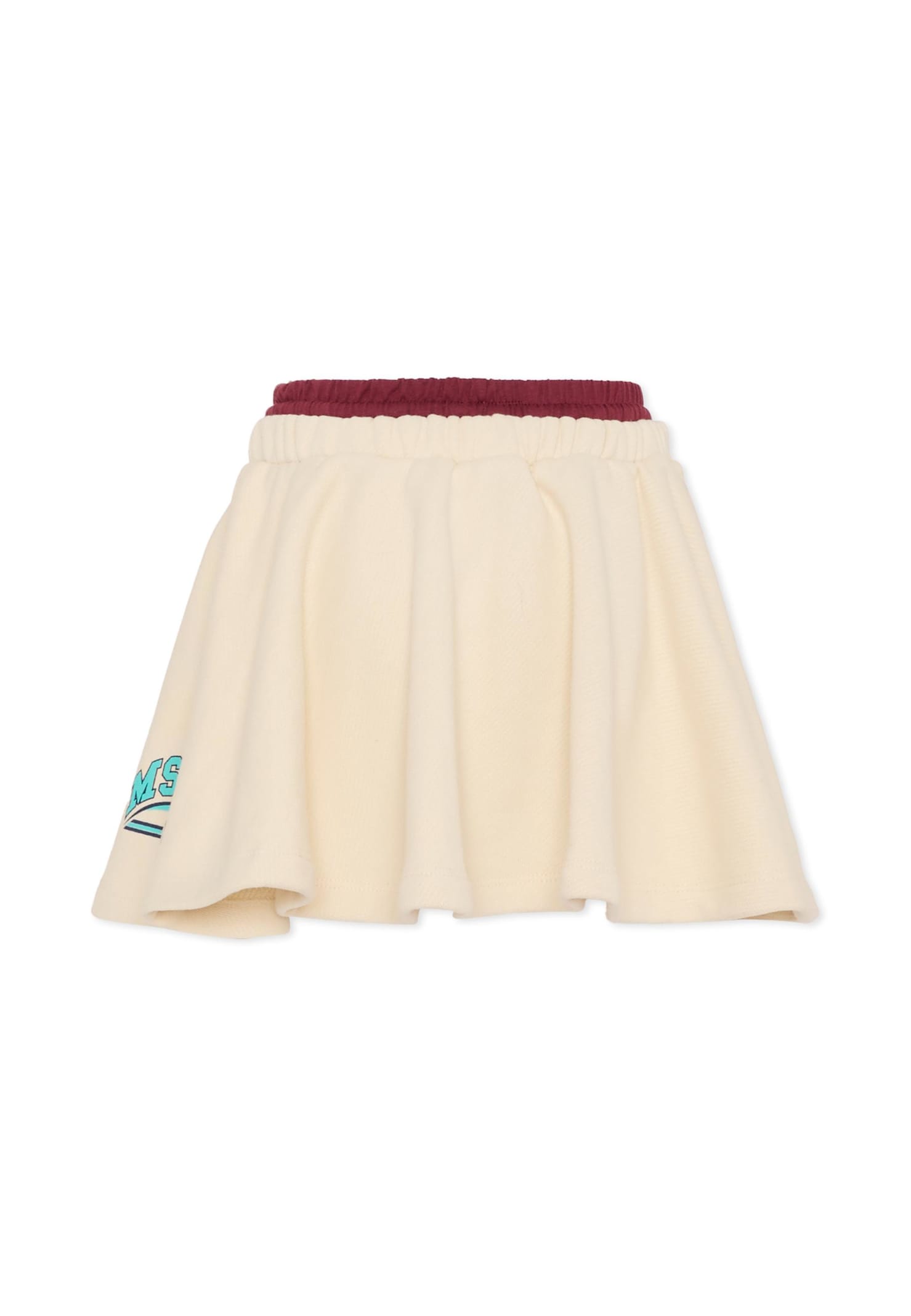 Msgm Drawstring Logo-print Skirt In White