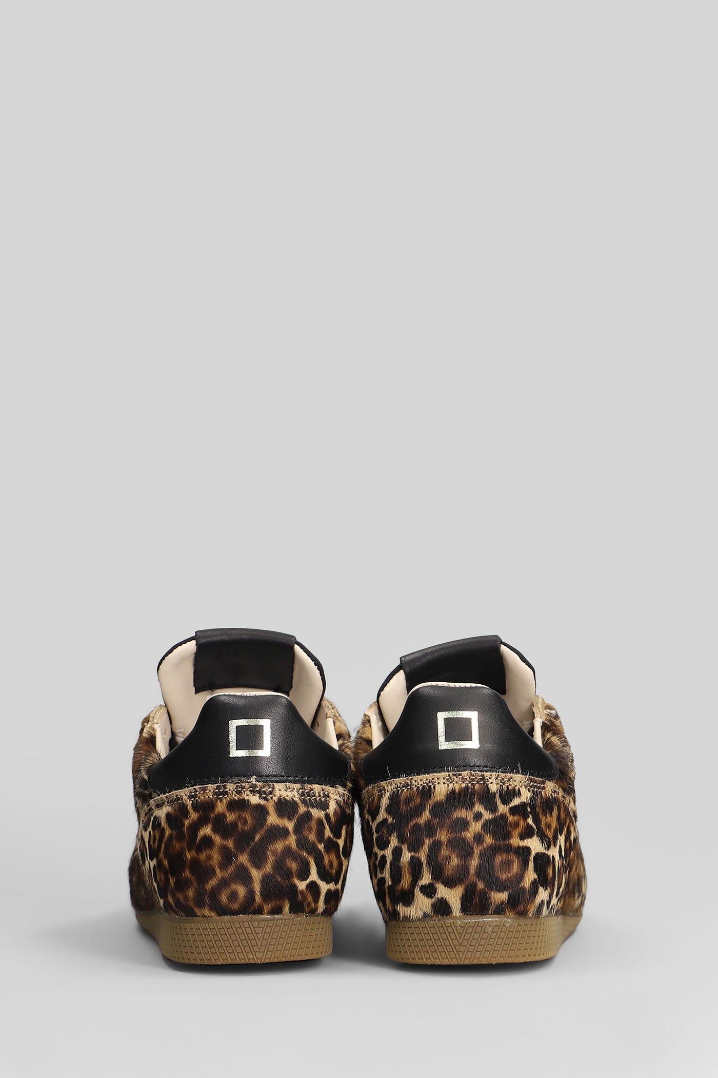 Date Fuga Low Pony Sneakers In Animalier Suede And Fabric In Multi