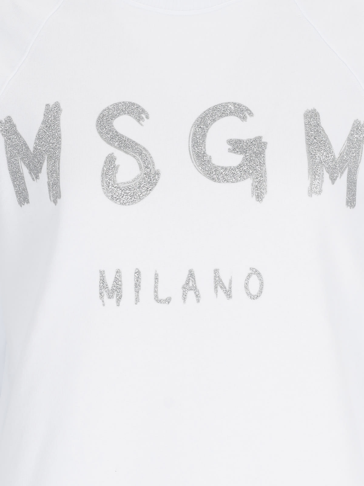 Shop Msgm Logo Crewneck Sweatshirt In White