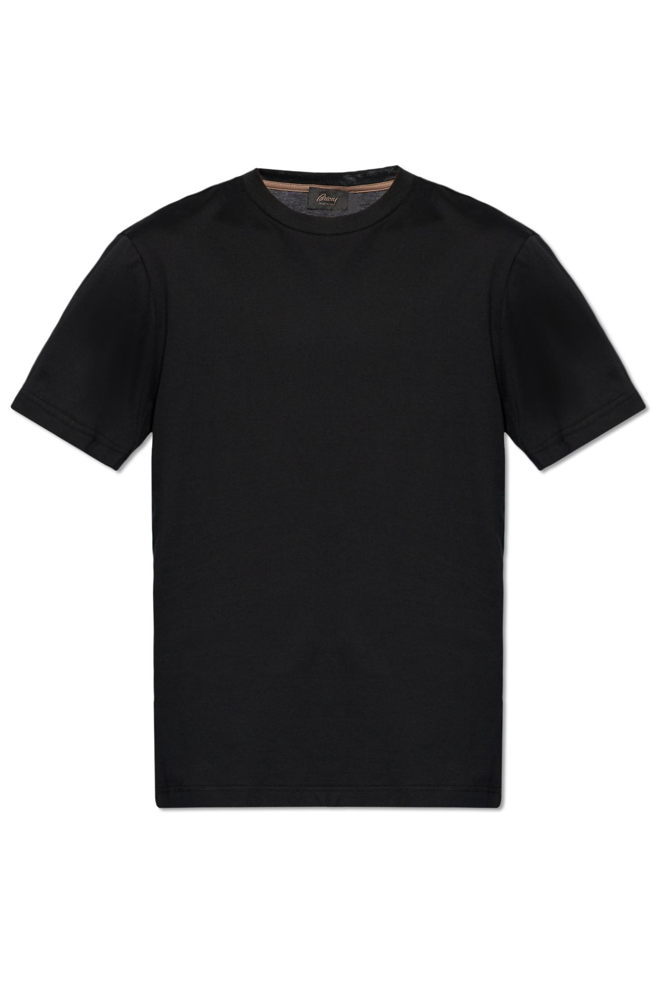 Shop Brioni Cotton T-shirt In Black