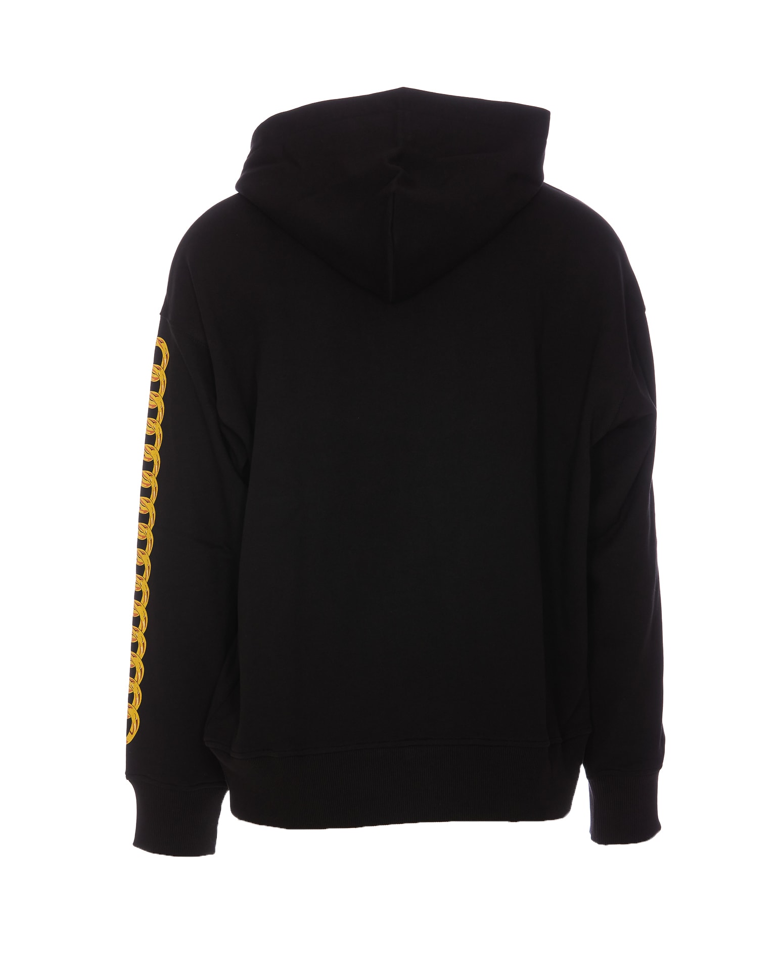 Shop Versace Jeans Couture Chain Logo Hoodie In Black