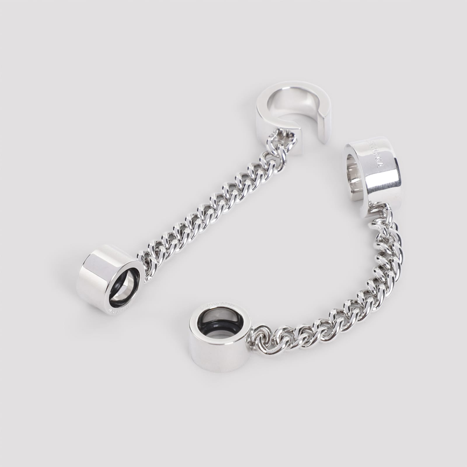 Shop Balenciaga Bluetooth Ear Cuffs In Shiny Silver