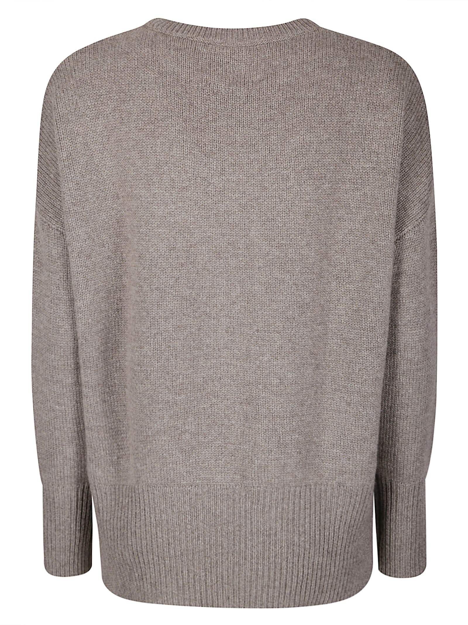 Lisa Yang Cashmere Knit Sweater With Contrast Trim And Oversized Fit In Brown