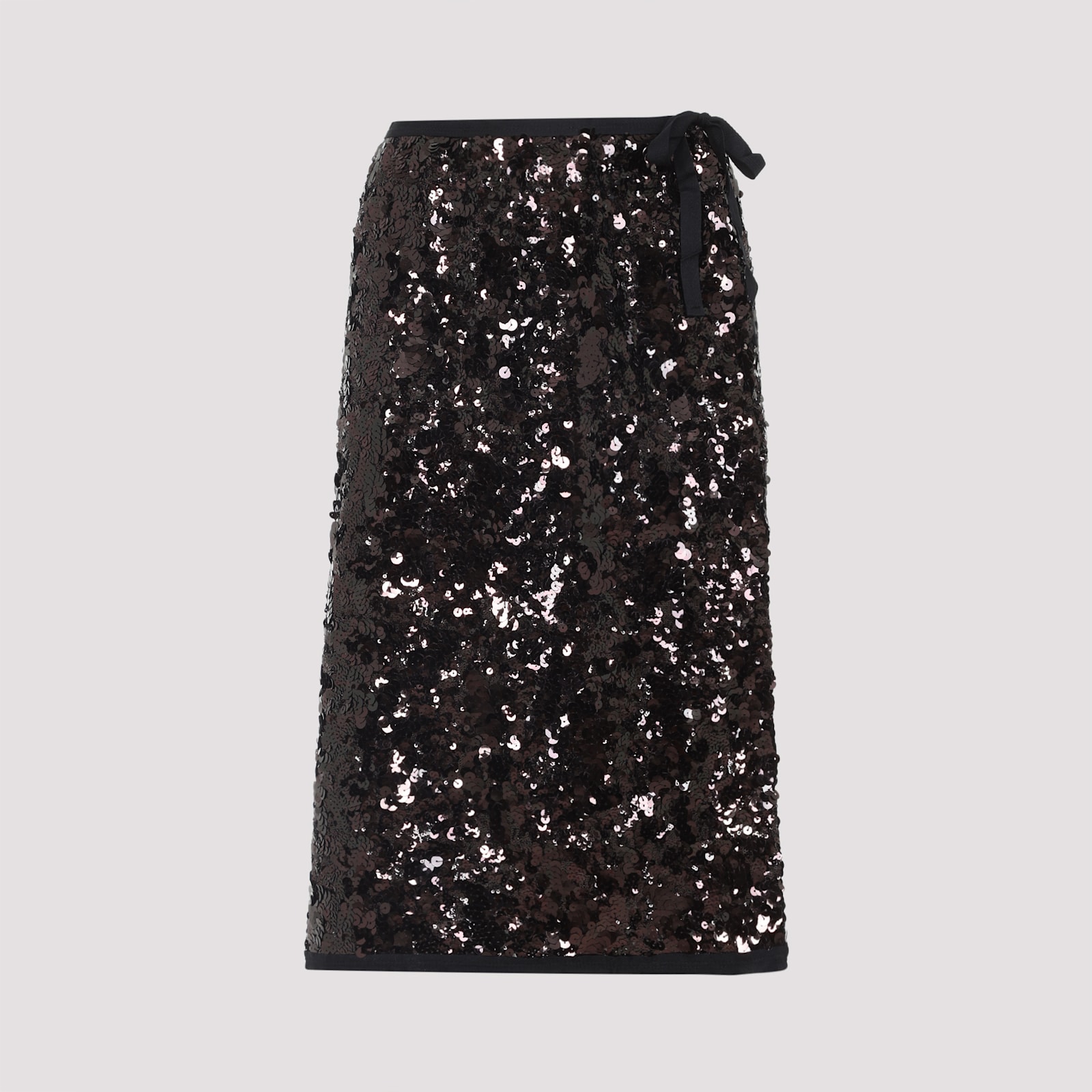 Prada Plum-coloured Sequined Skirt Women In Black