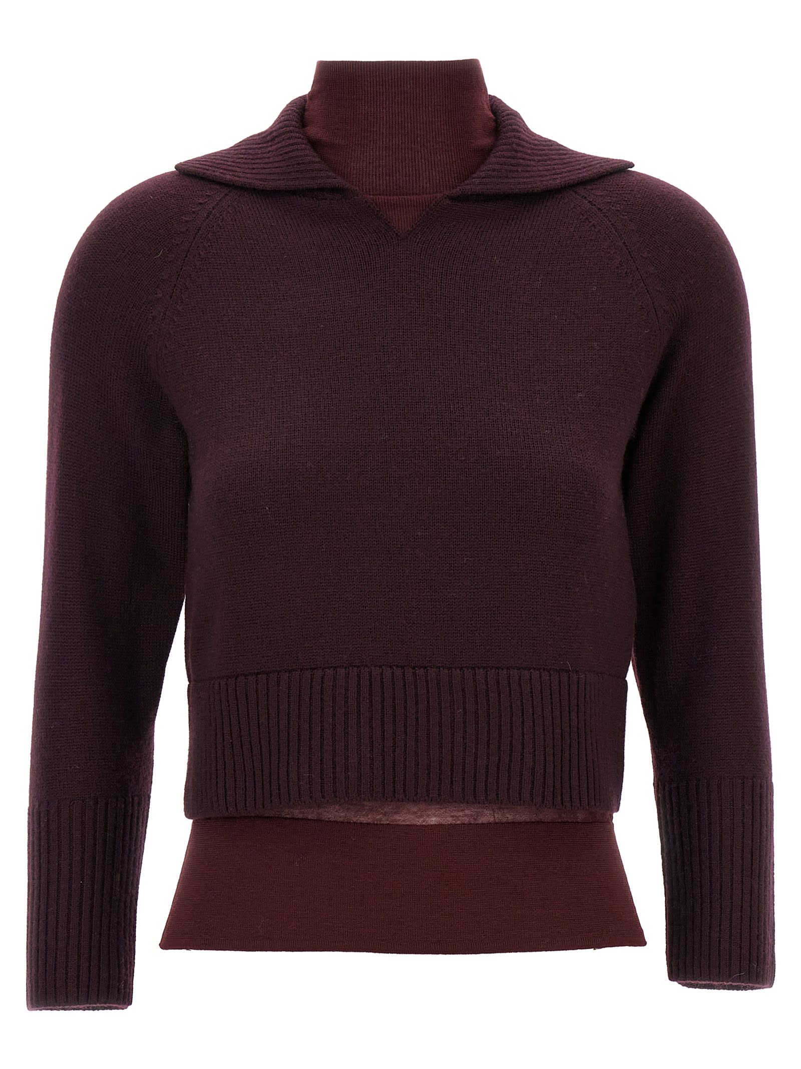 Shop Victoria Beckham Double Layer Sweater In Purple
