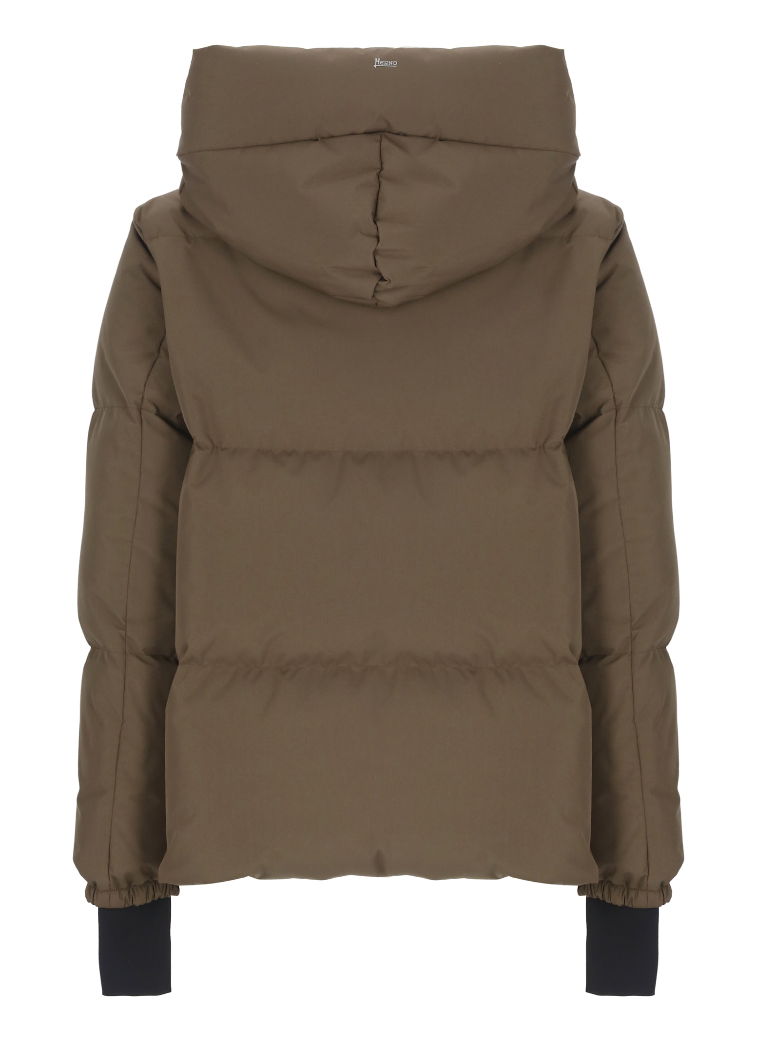 Herno Quilted Down Jacket With Hood And Pockets In Brown