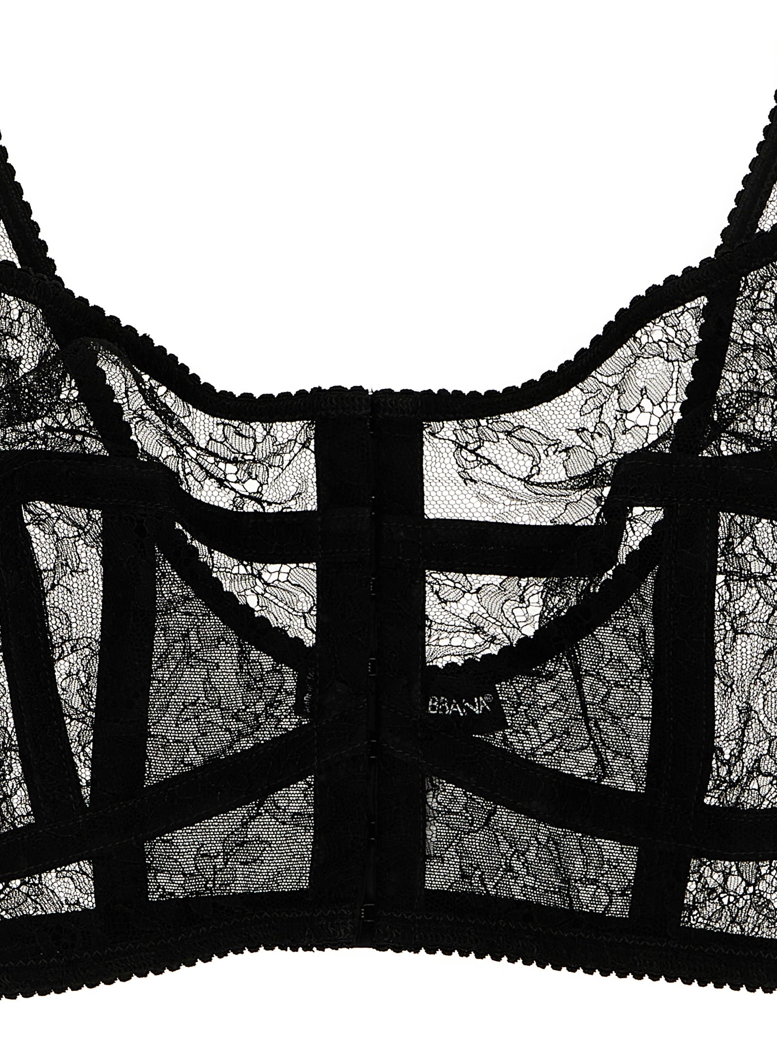 Dolce & Gabbana Sheer Lace Bra Adjustable Straps In Black