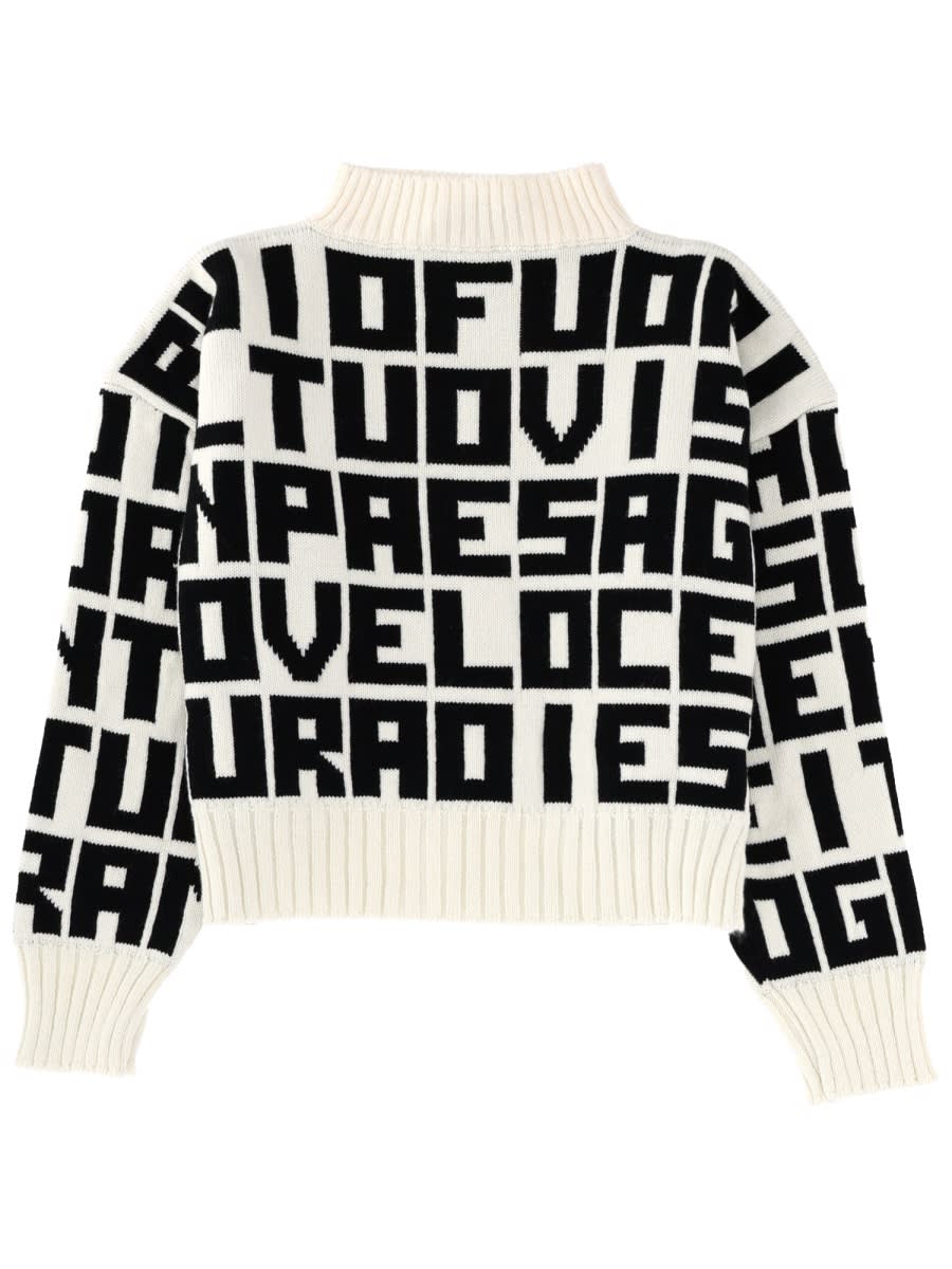 Msgm X Caterina Frongia Lettered Sweater In Multi