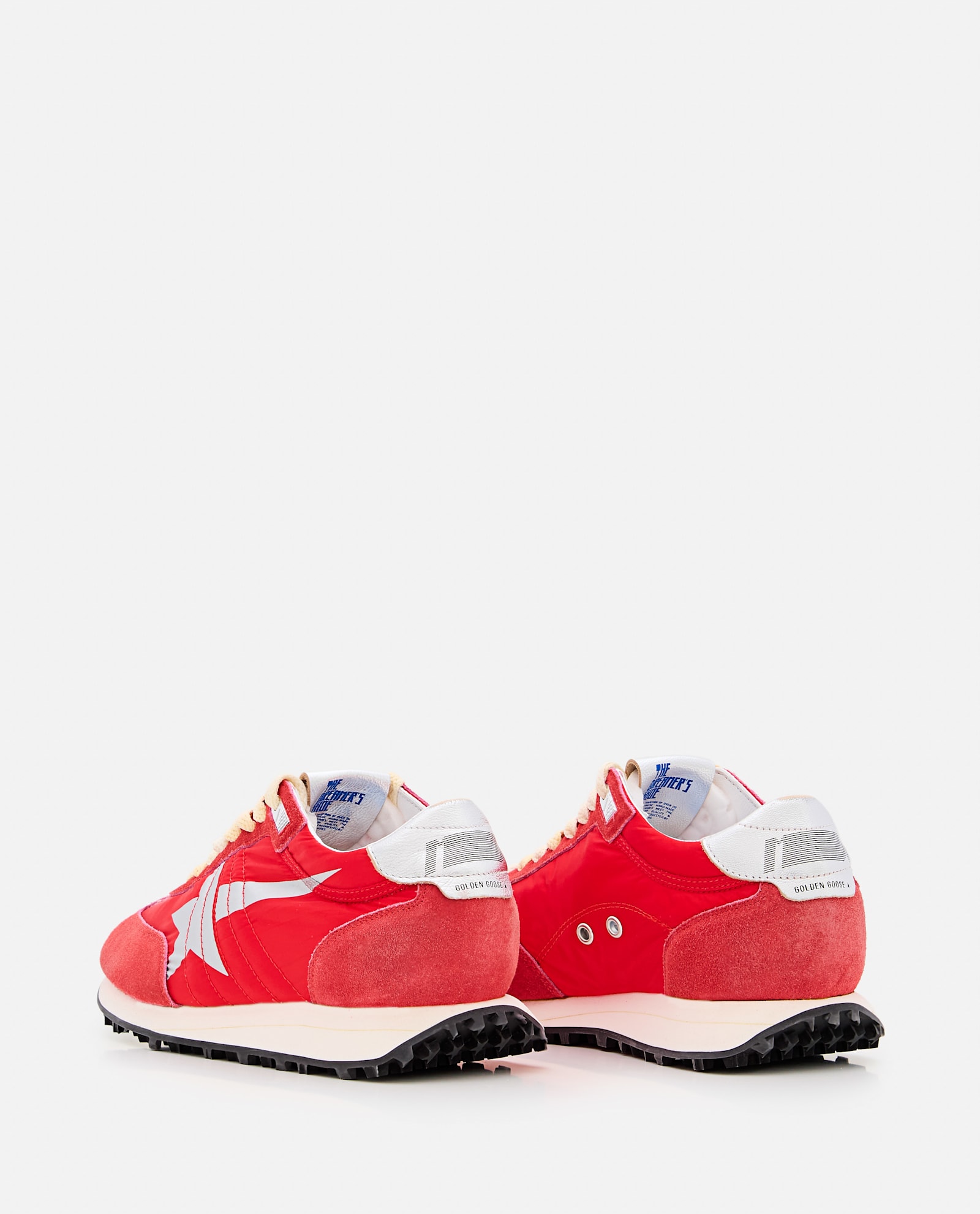 Golden Goose Low Top Sneakers Contrasting Panels In Red/silver
