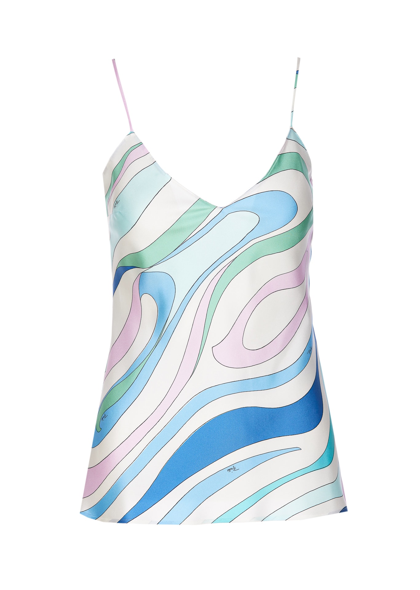 Shop Pucci Marmo Print Silk Top In Multicolour