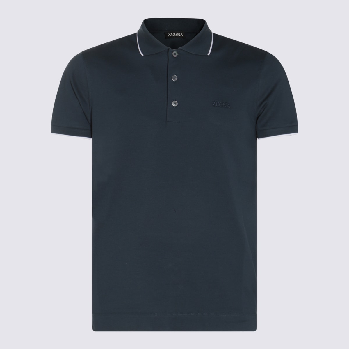 Blue Cotton Polo Shirt