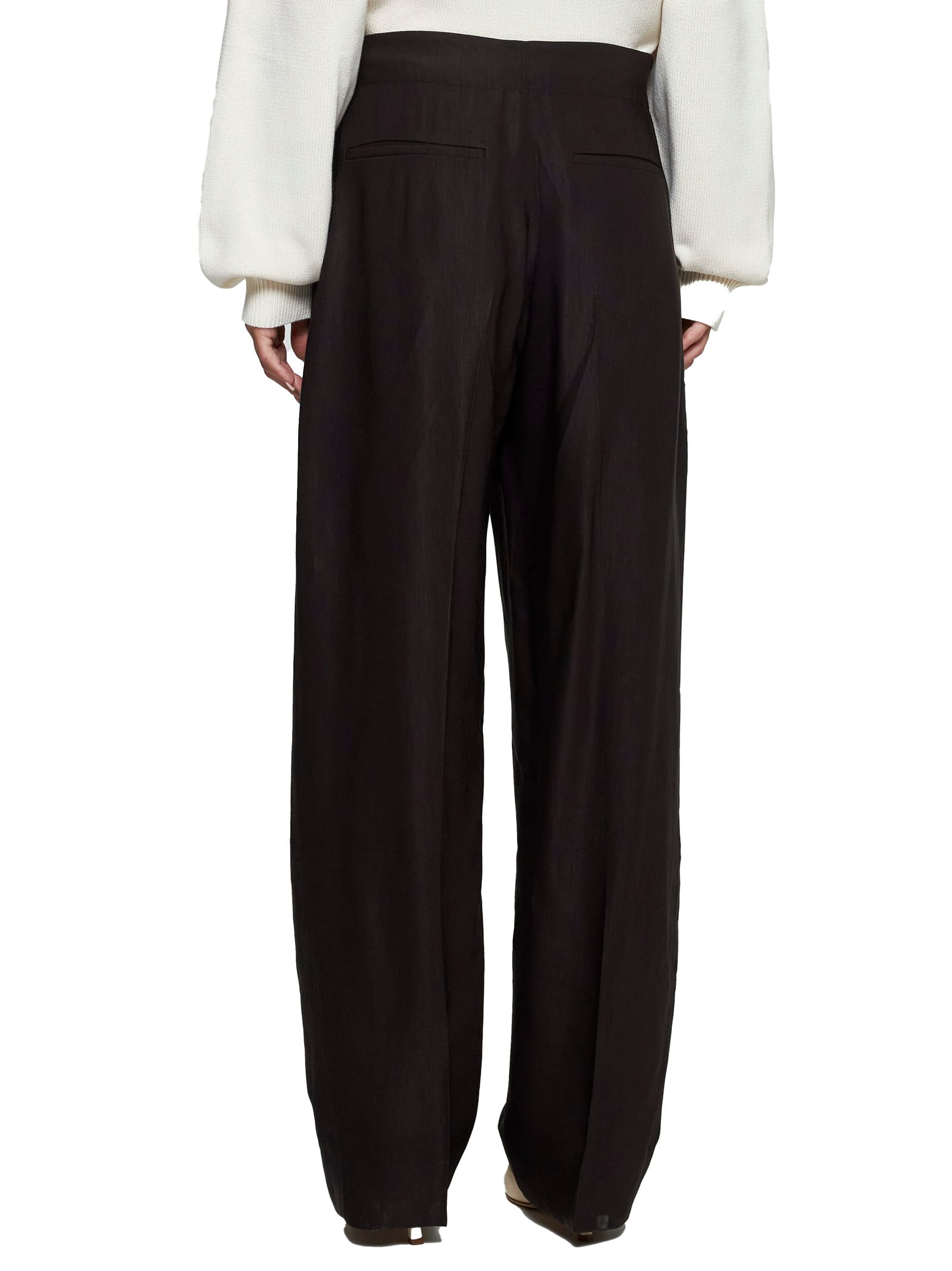 Shop Studio Nicholson Pants In Brown